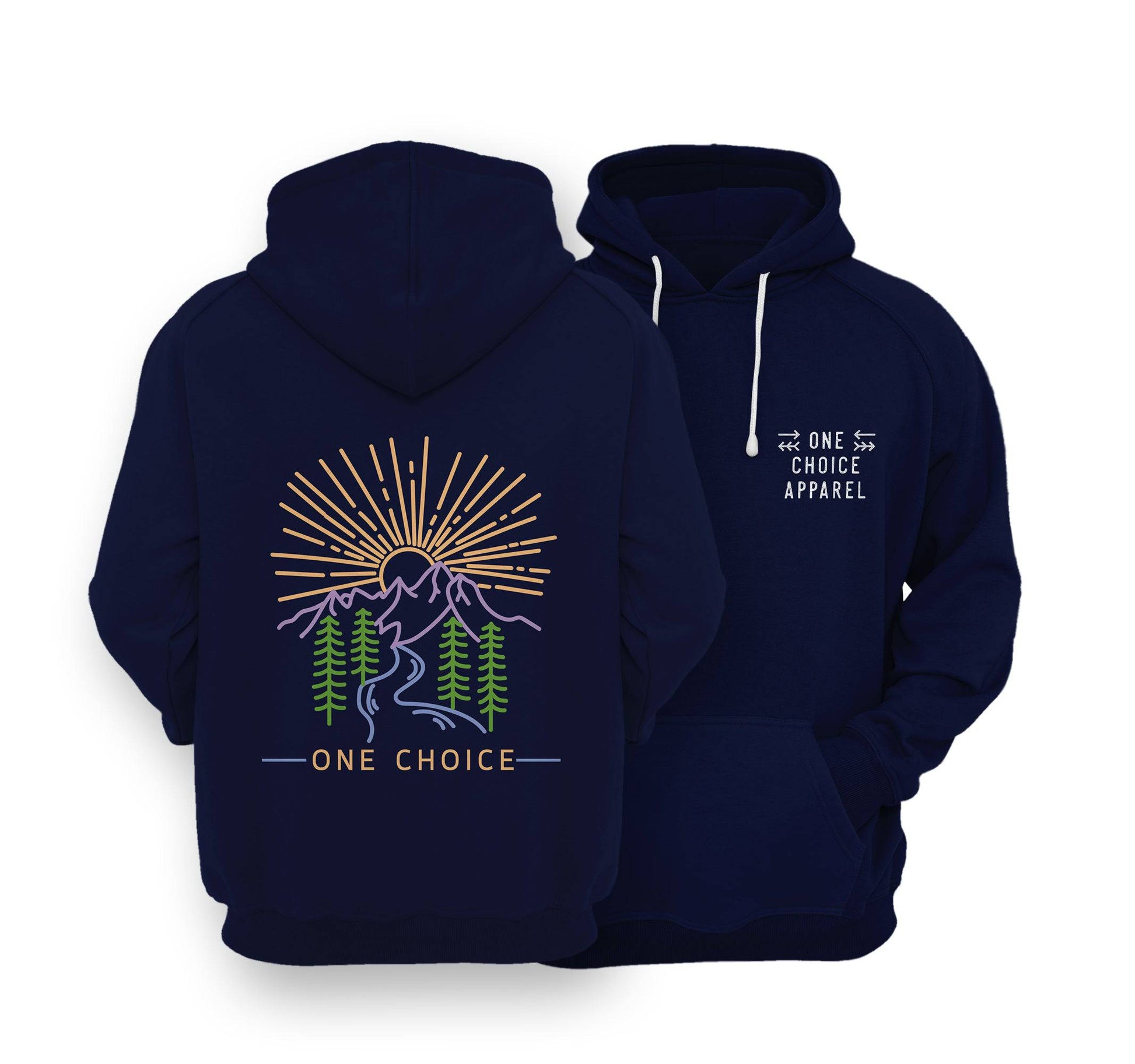 Sustainable Hoodie - Sunrise Scene - One Choice Apparel
