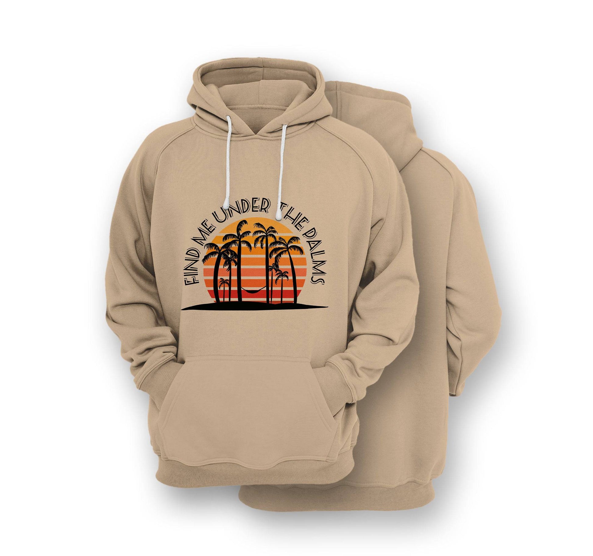 Sustainable Hoodie - Under The Palms Hoodie - Front Print - One Choice Apparel