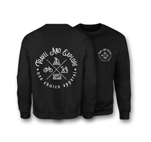 Travel & Explore Sweatshirt - Organic Cotton Sweatshirt - One Choice Apparel