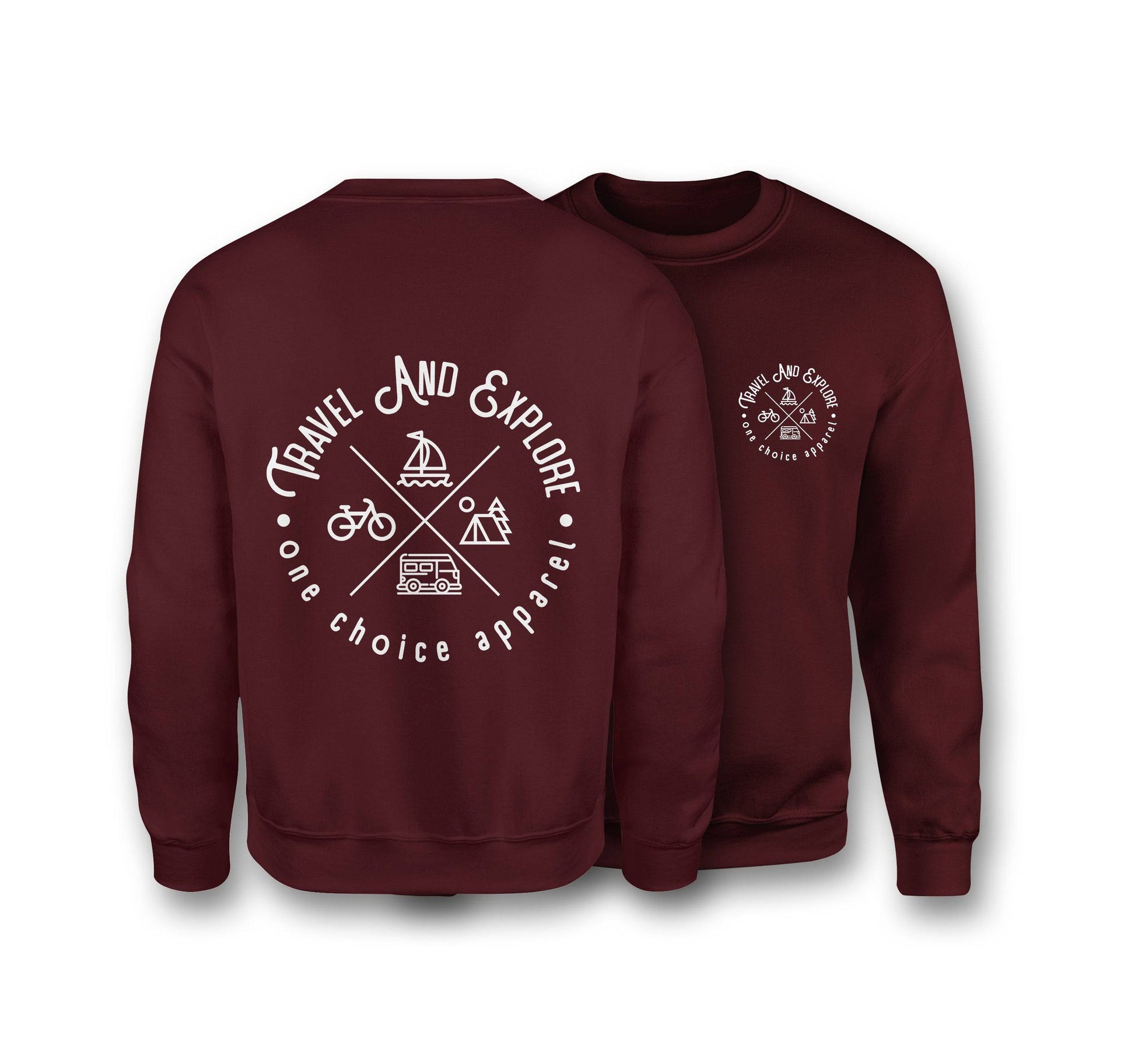 Travel & Explore Sweatshirt - Organic Cotton Sweatshirt - One Choice Apparel