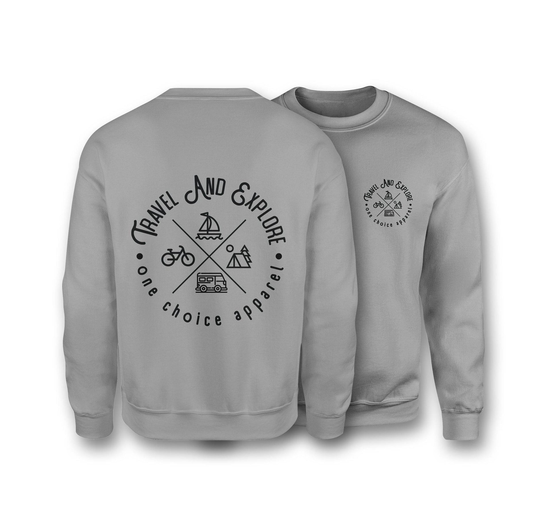 Travel & Explore Sweatshirt - Organic Cotton Sweatshirt - One Choice Apparel