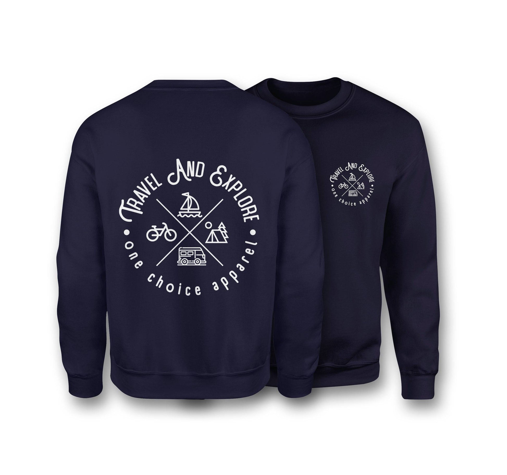 Travel & Explore Sweatshirt - Organic Cotton Sweatshirt - One Choice Apparel