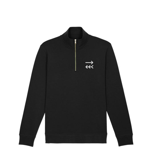 Tribe Core Black Quarter Zip - Organic Cotton Sweatshirt - One Choice Apparel