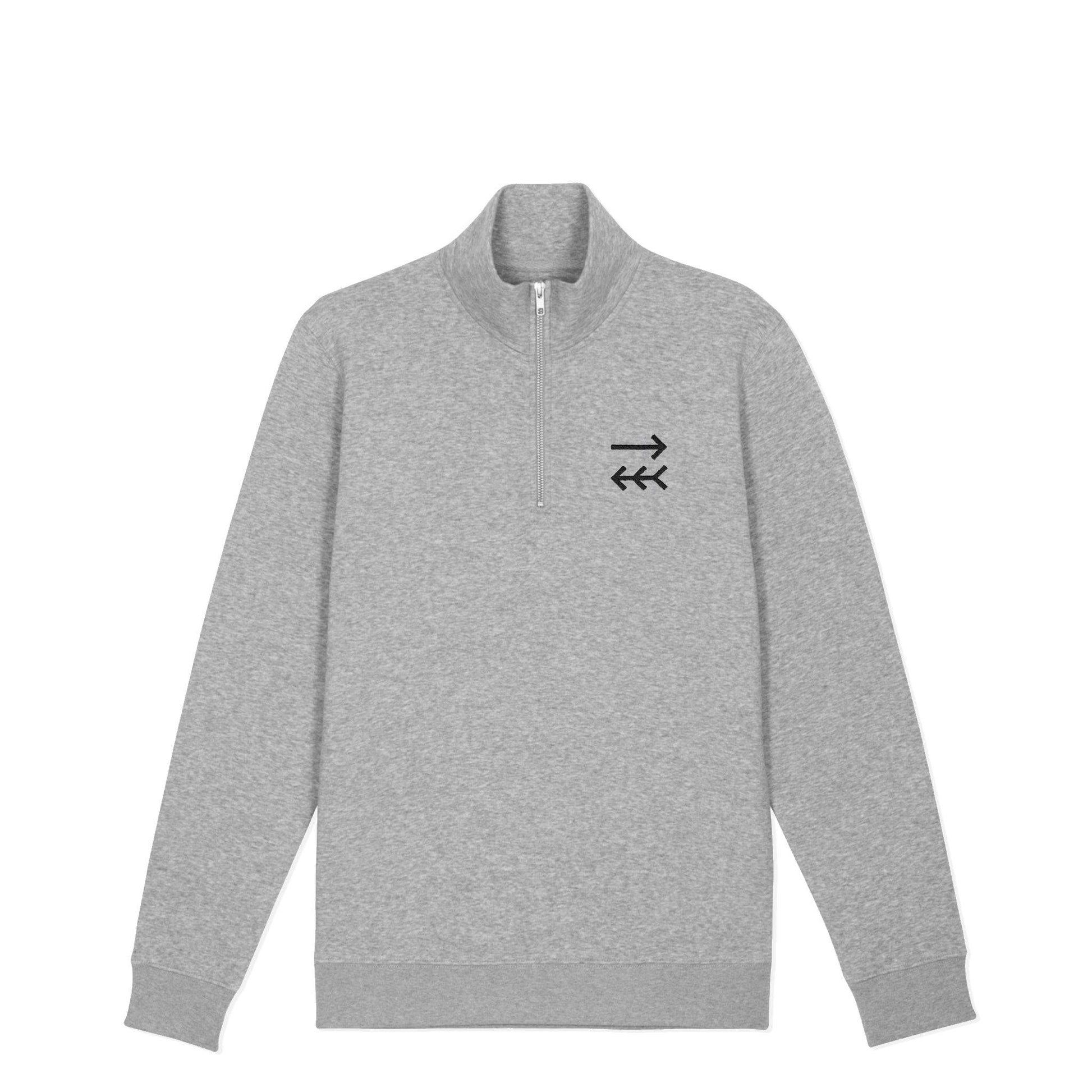 Tribe Core Grey Marl Quarter Zip - Organic Cotton Sweatshirt - One Choice Apparel