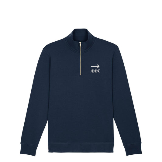 Tribe Core Navy Quarter Zip Sweatshirt - Organic Cotton - One Choice Apparel