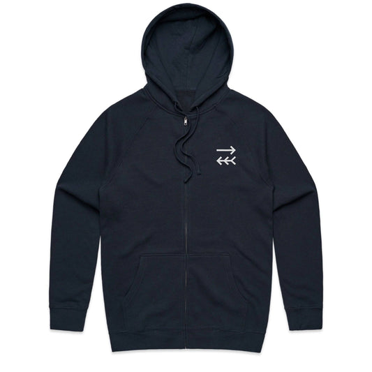 Tribe Core Navy Zip Hoodie - Organic Cotton - One Choice Apparel