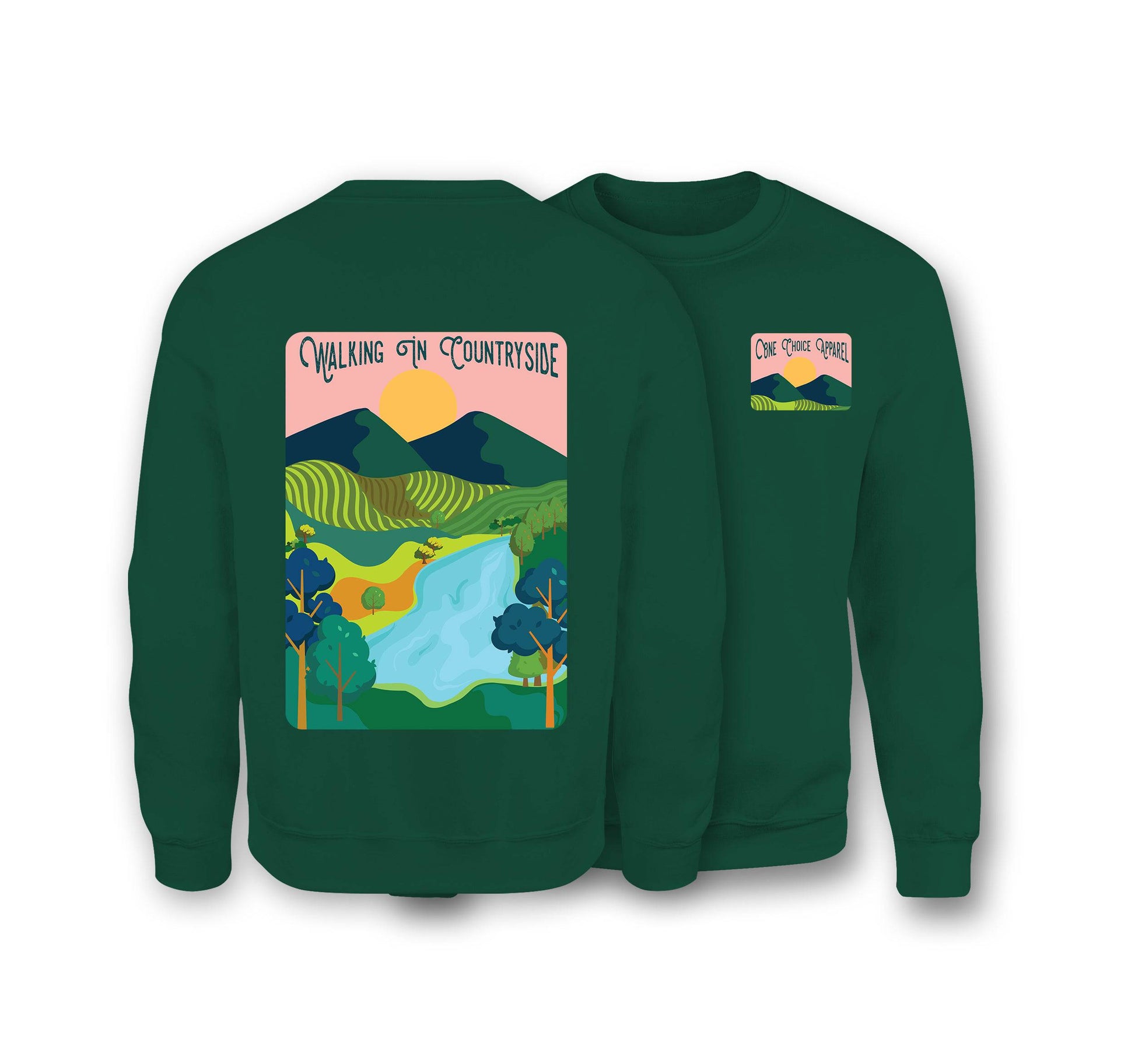 Walking In Countryside Sweatshirt - Organic Cotton Sweatshirt - One Choice Apparel