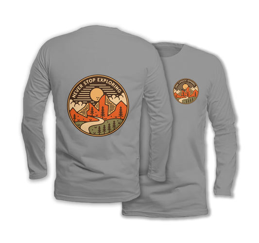 Sustainable Long Sleeve Shirt - Never Stop Exploring