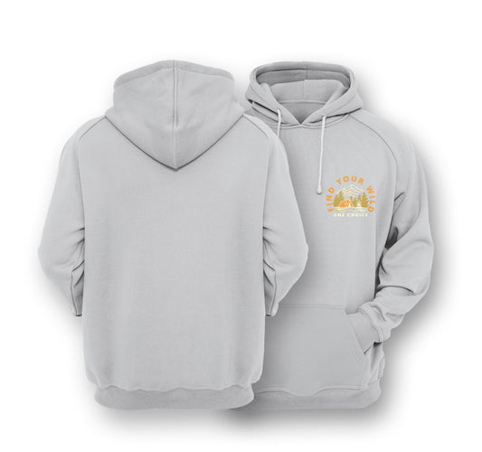 Embroidered Sustainable Hoodie - Find Your Wild - Grey