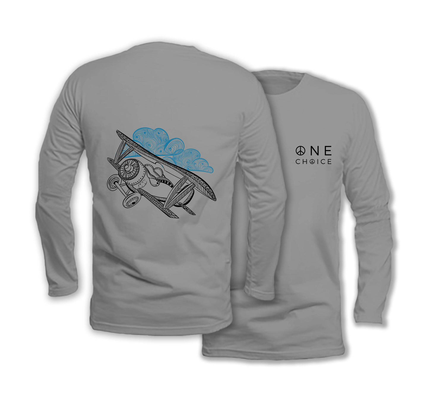 Aeroplane - Long Sleeve Organic Cotton T-Shirt - One Choice Apparel