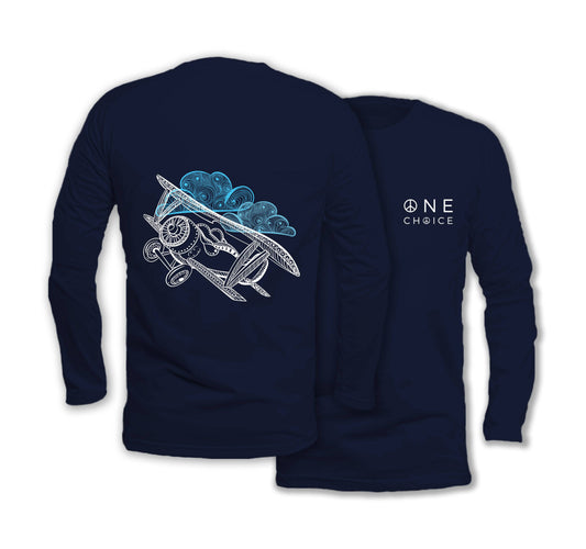 Aeroplane - Long Sleeve Organic Cotton T-Shirt - One Choice Apparel