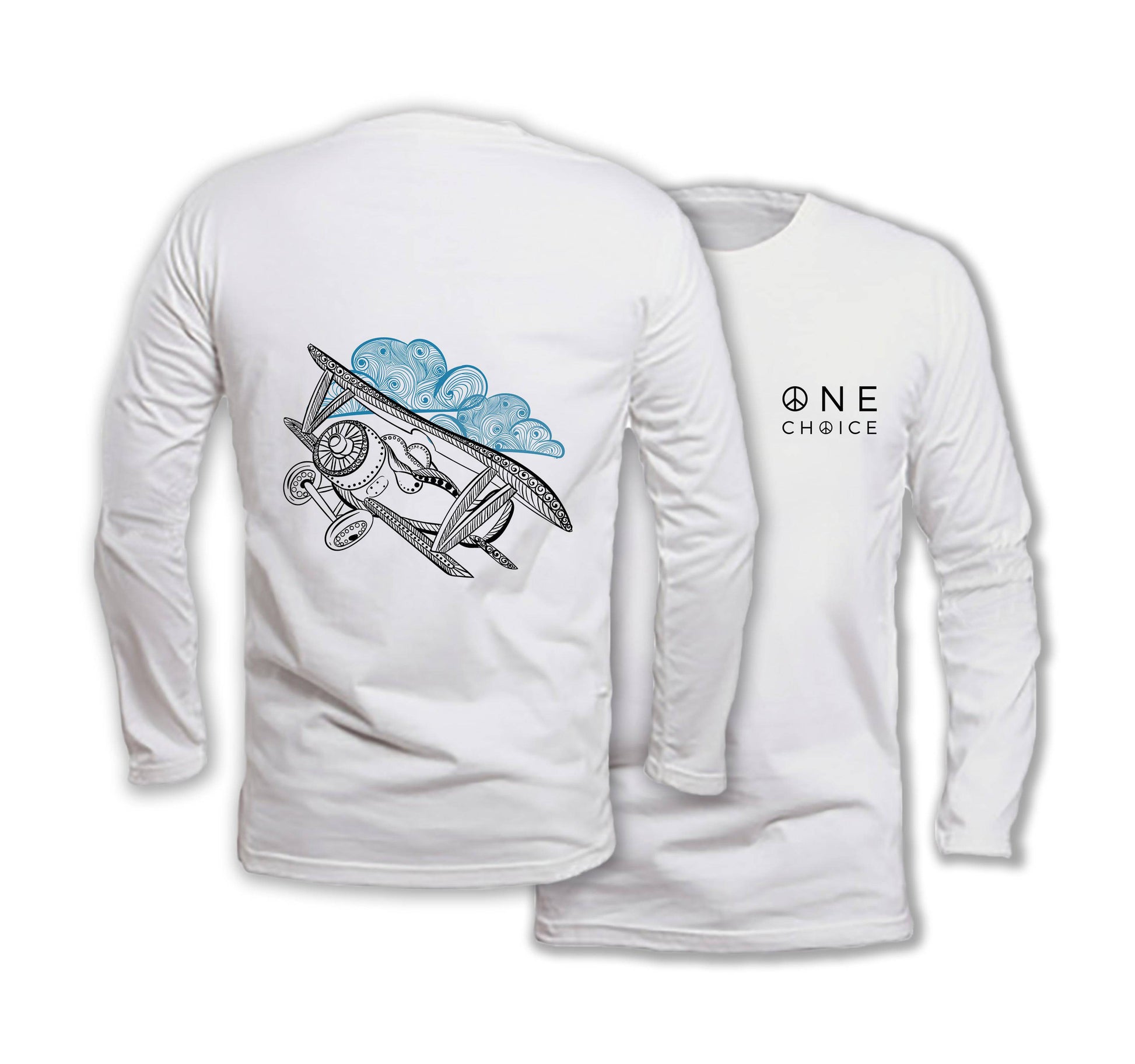 Aeroplane - Long Sleeve Organic Cotton T-Shirt - One Choice Apparel