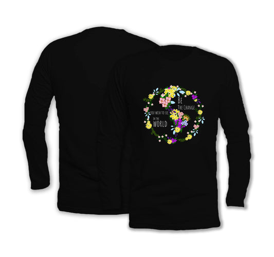 Be The Change - Long Sleeve Organic Cotton T-Shirt - One Choice Apparel