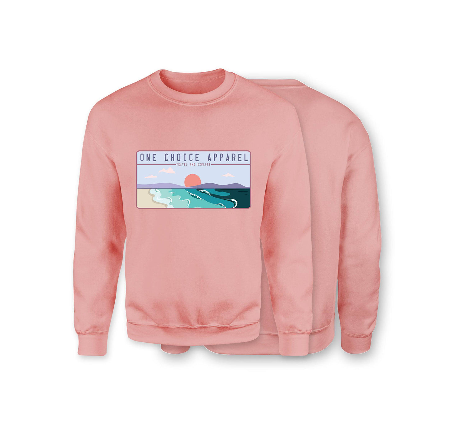 Beach Scene Sweatshirt - Organic Cotton Sweatshirt - Front Print - One Choice Apparel