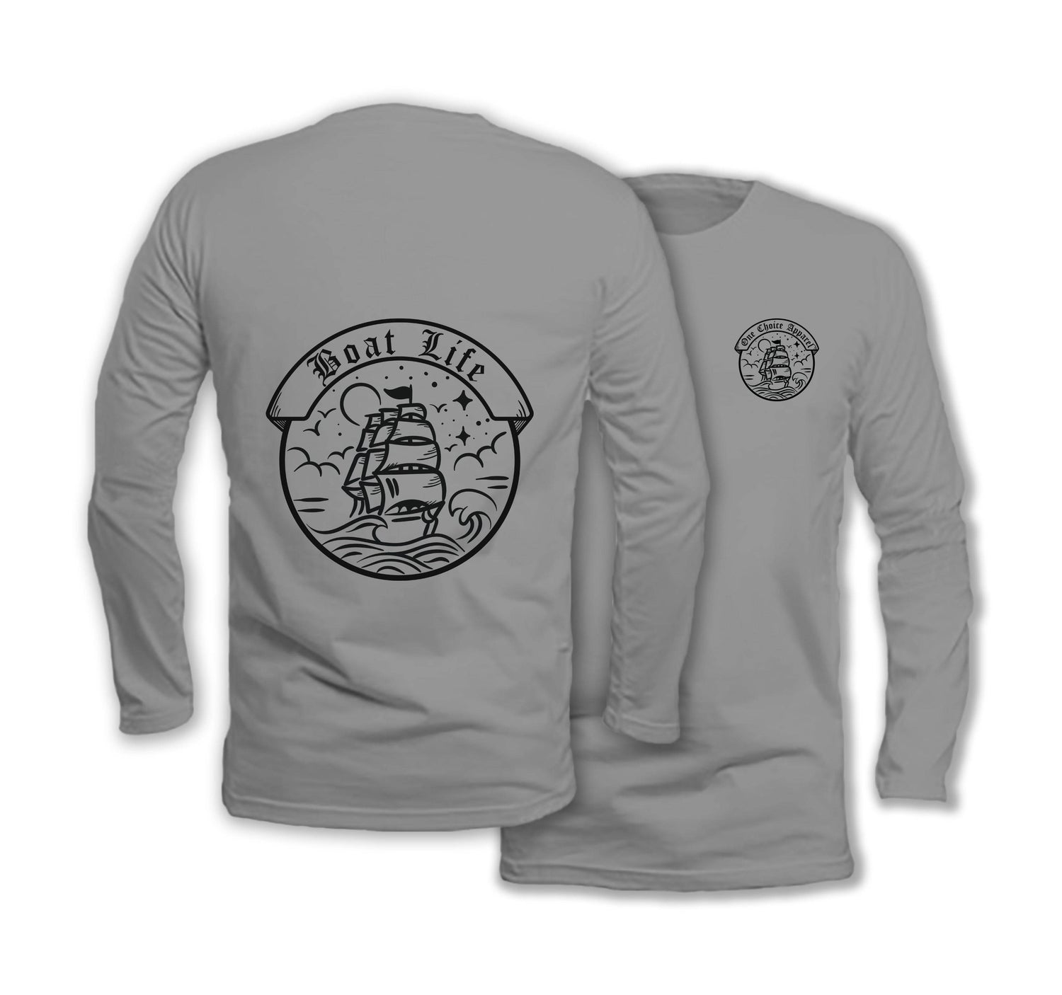 Boat Life - Long Sleeve Organic Cotton T-Shirt - One Choice Apparel