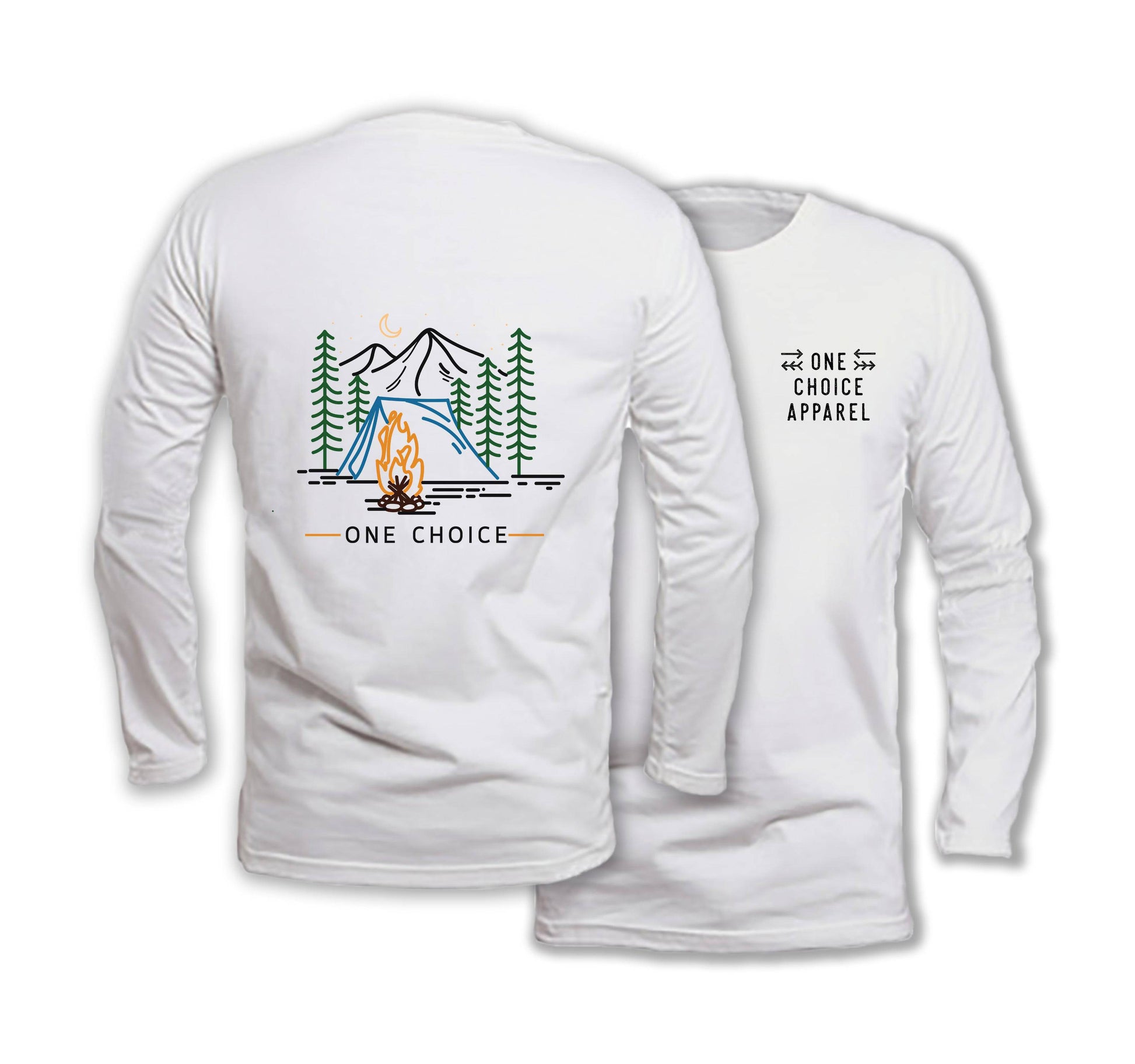 Bonfire Scene - Long Sleeve Organic Cotton T-Shirt - One Choice Apparel