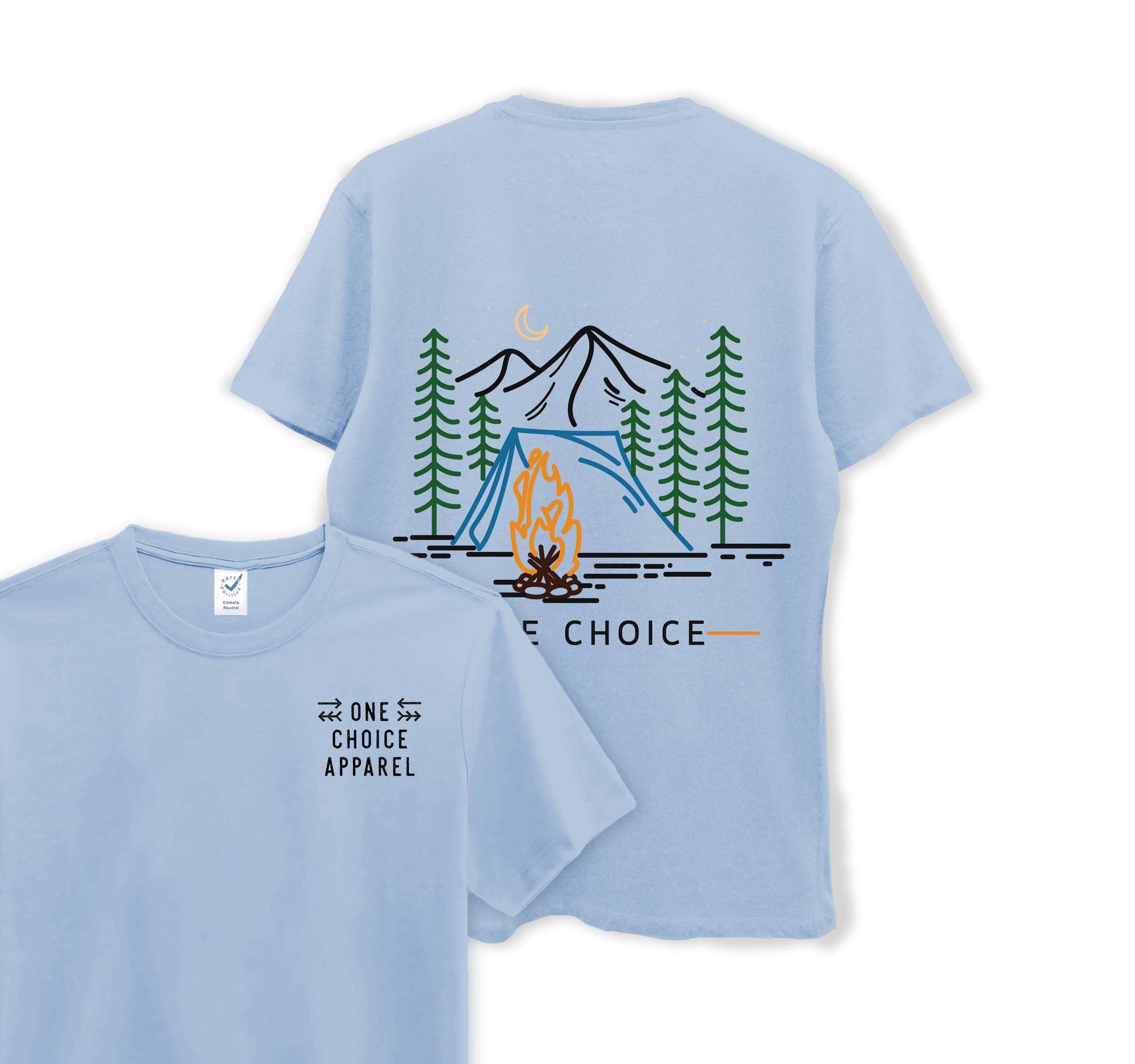 Bonfire Scene - Organic Cotton Tee - One Choice Apparel