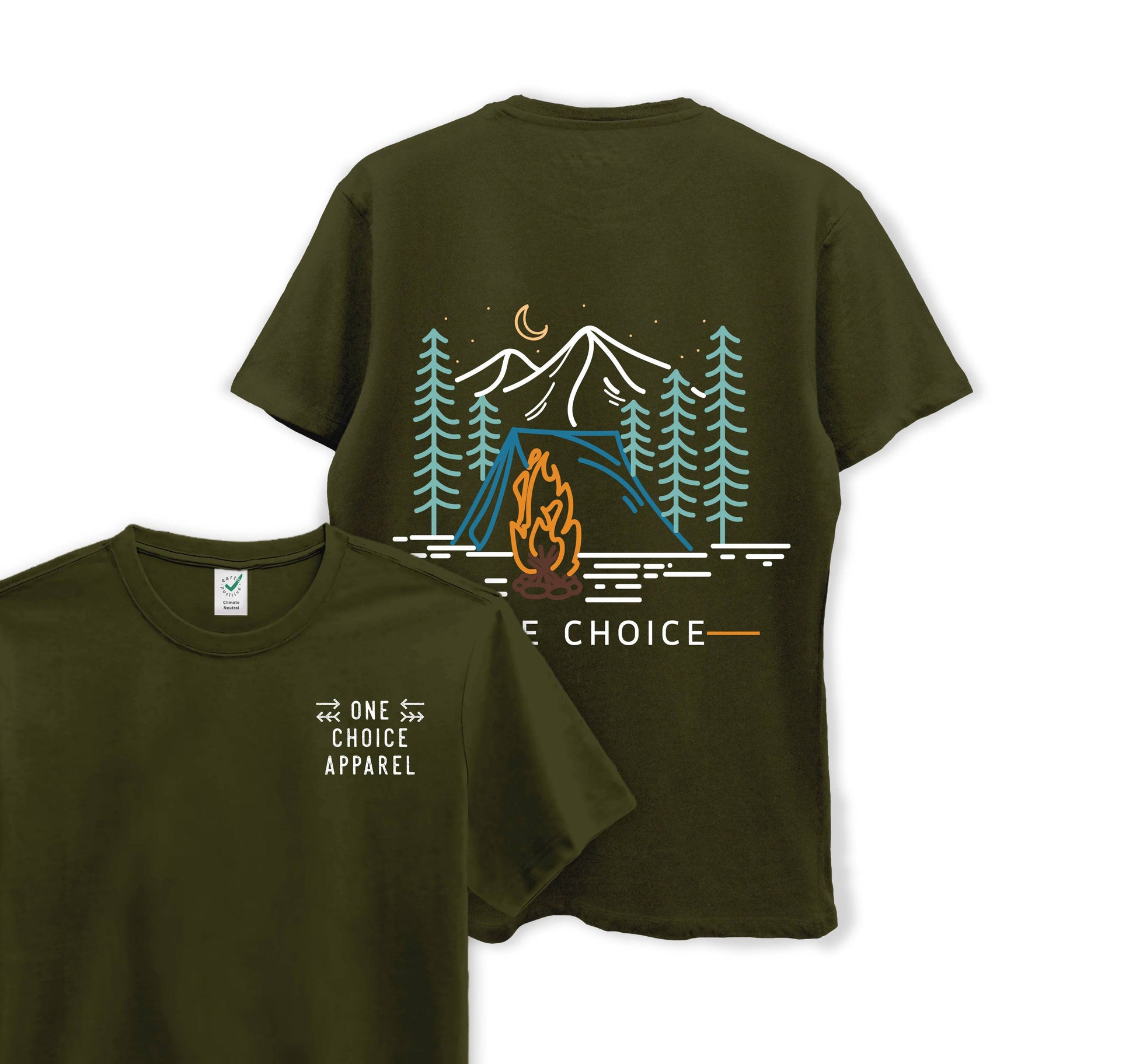 Bonfire Scene - Organic Cotton Tee - One Choice Apparel