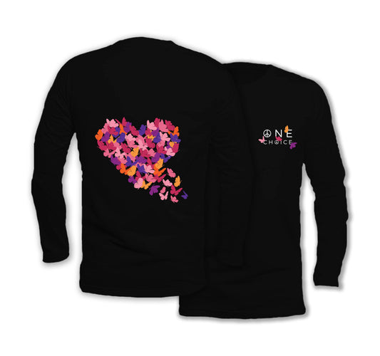 Butterfly Love - Long Sleeve Organic Cotton T-Shirt - One Choice Apparel