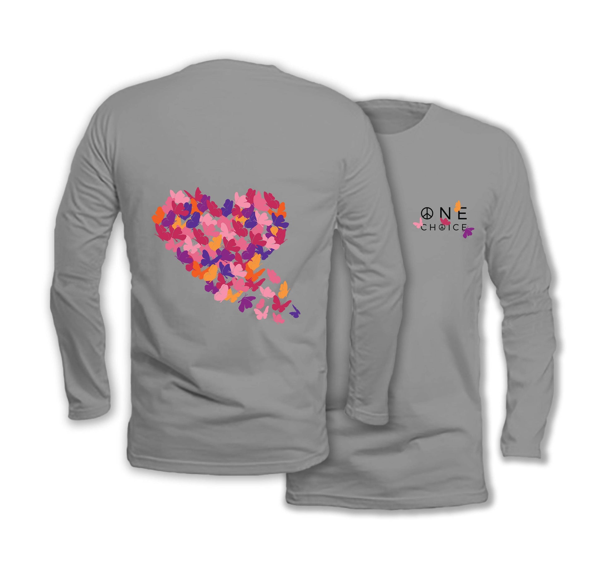 Butterfly Love - Long Sleeve Organic Cotton T-Shirt - One Choice Apparel