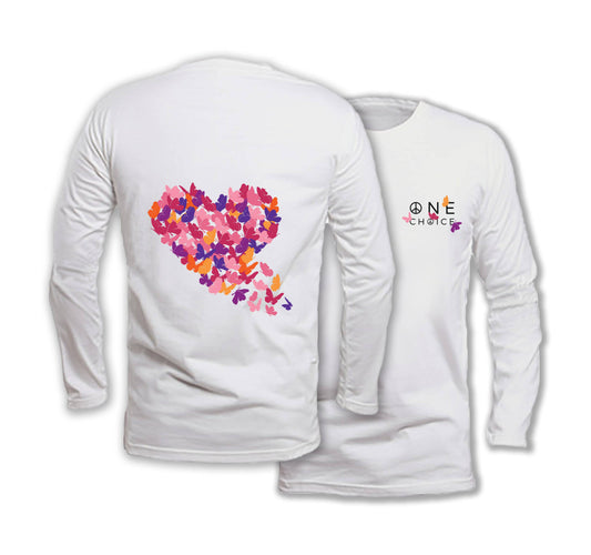 Butterfly Love - Long Sleeve Organic Cotton T-Shirt - One Choice Apparel