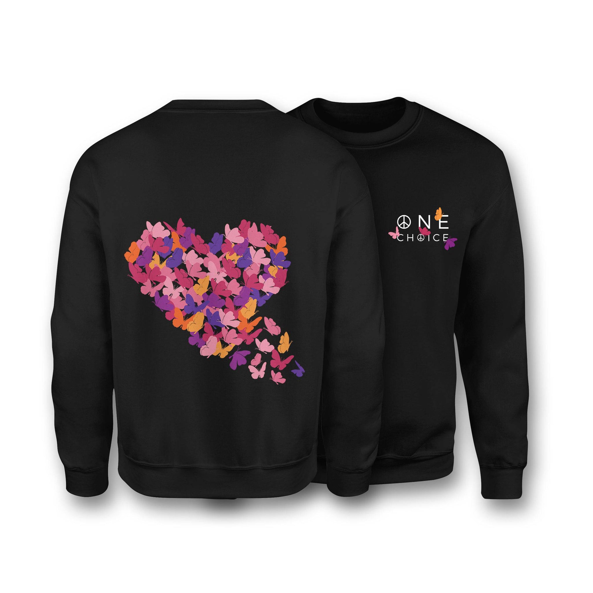 Butterfly Love Sweatshirt - Organic Cotton Sweatshirt - One Choice Apparel