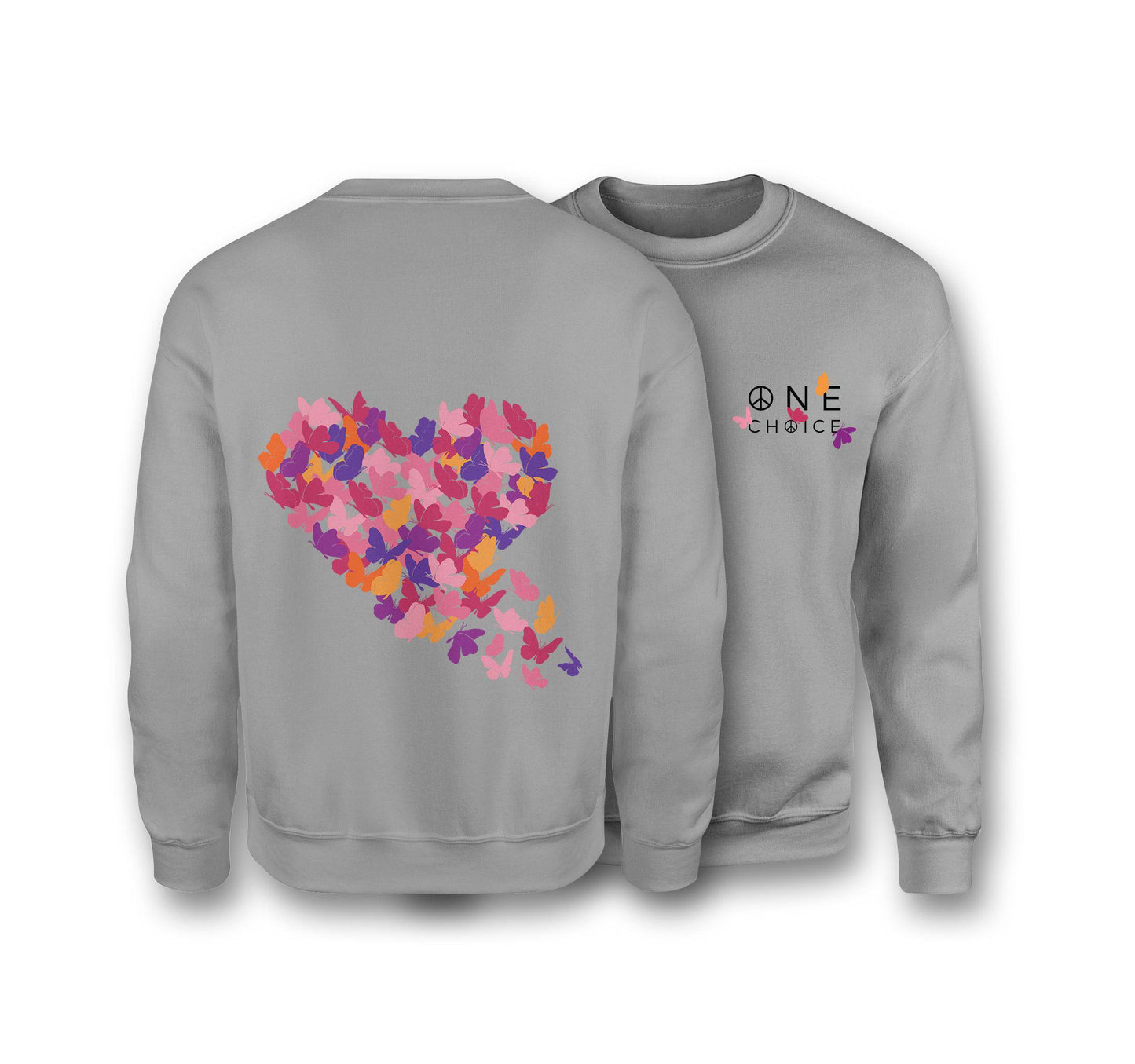 Butterfly Love Sweatshirt - Organic Cotton Sweatshirt - One Choice Apparel