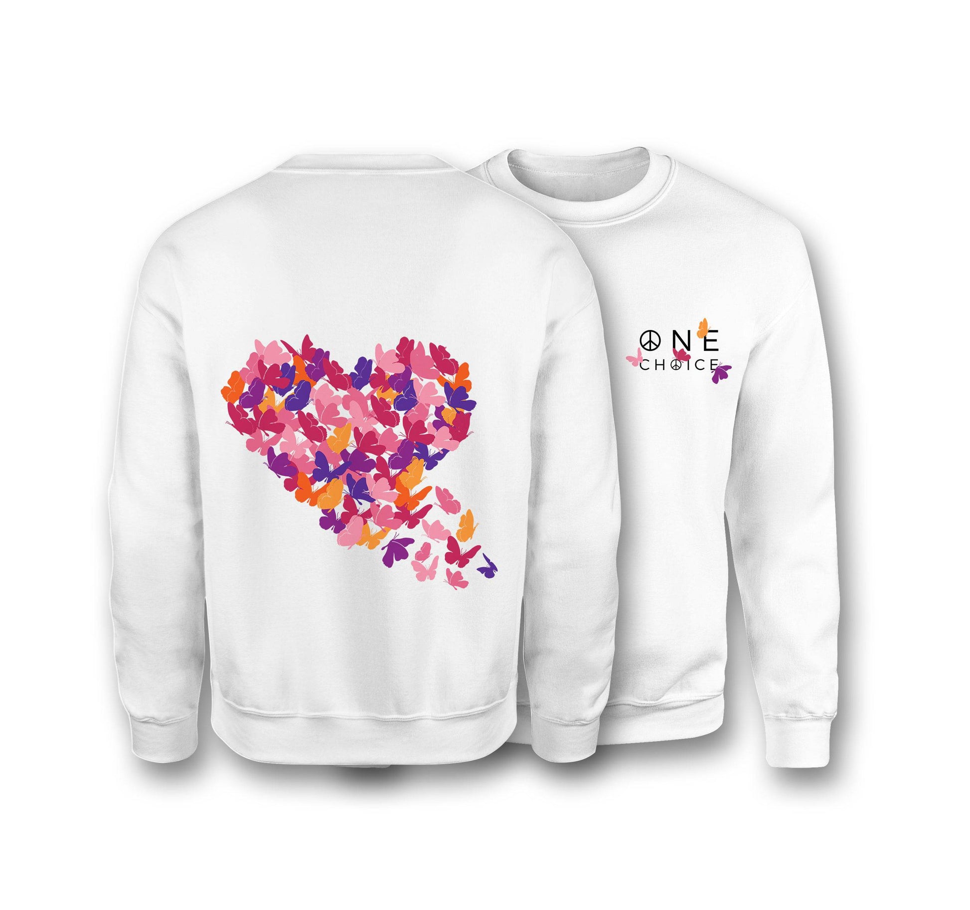 Butterfly Love Sweatshirt - Organic Cotton Sweatshirt - One Choice Apparel