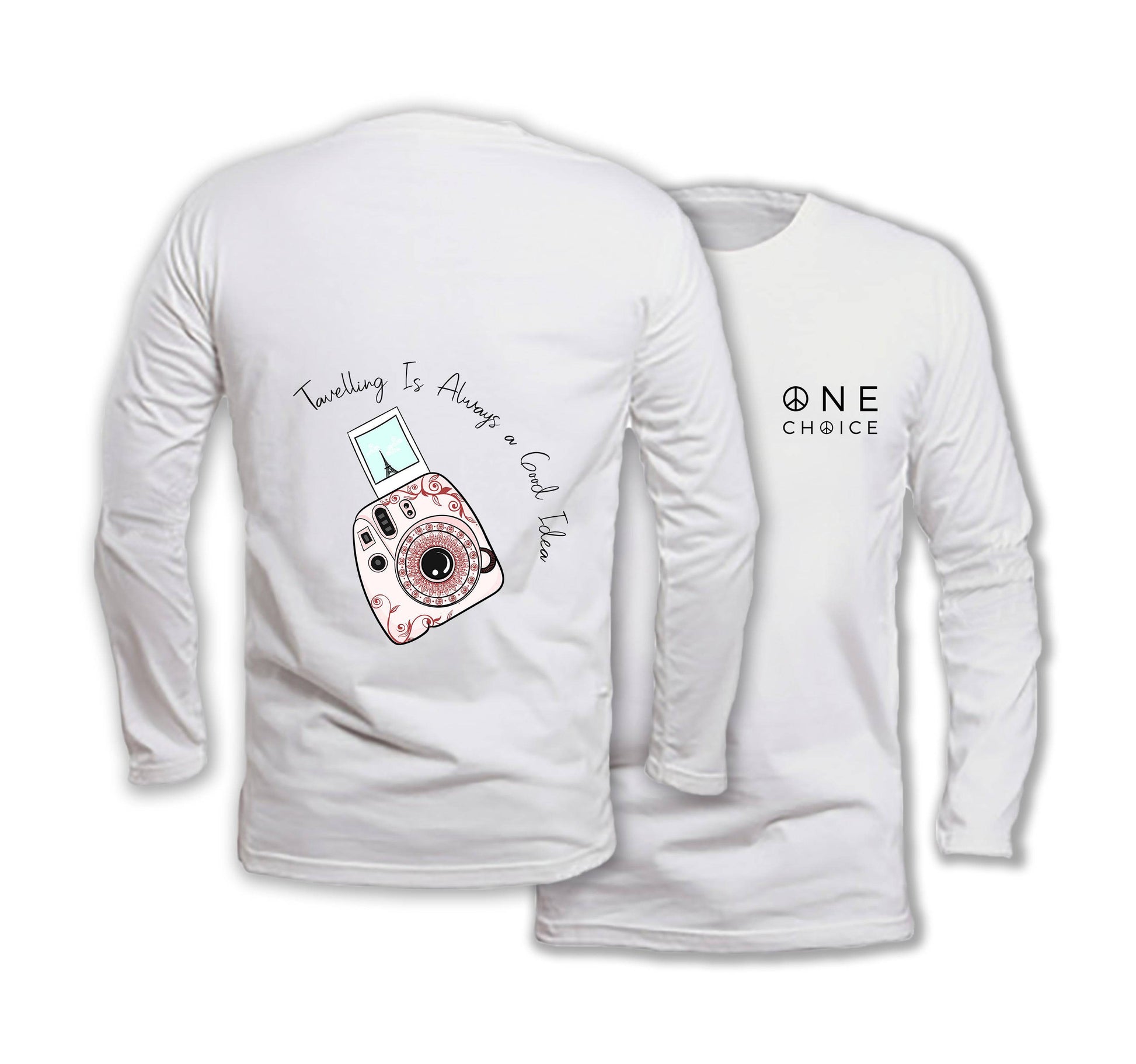 Camera Long Sleeve Organic Cotton T-Shirt - One Choice Apparel