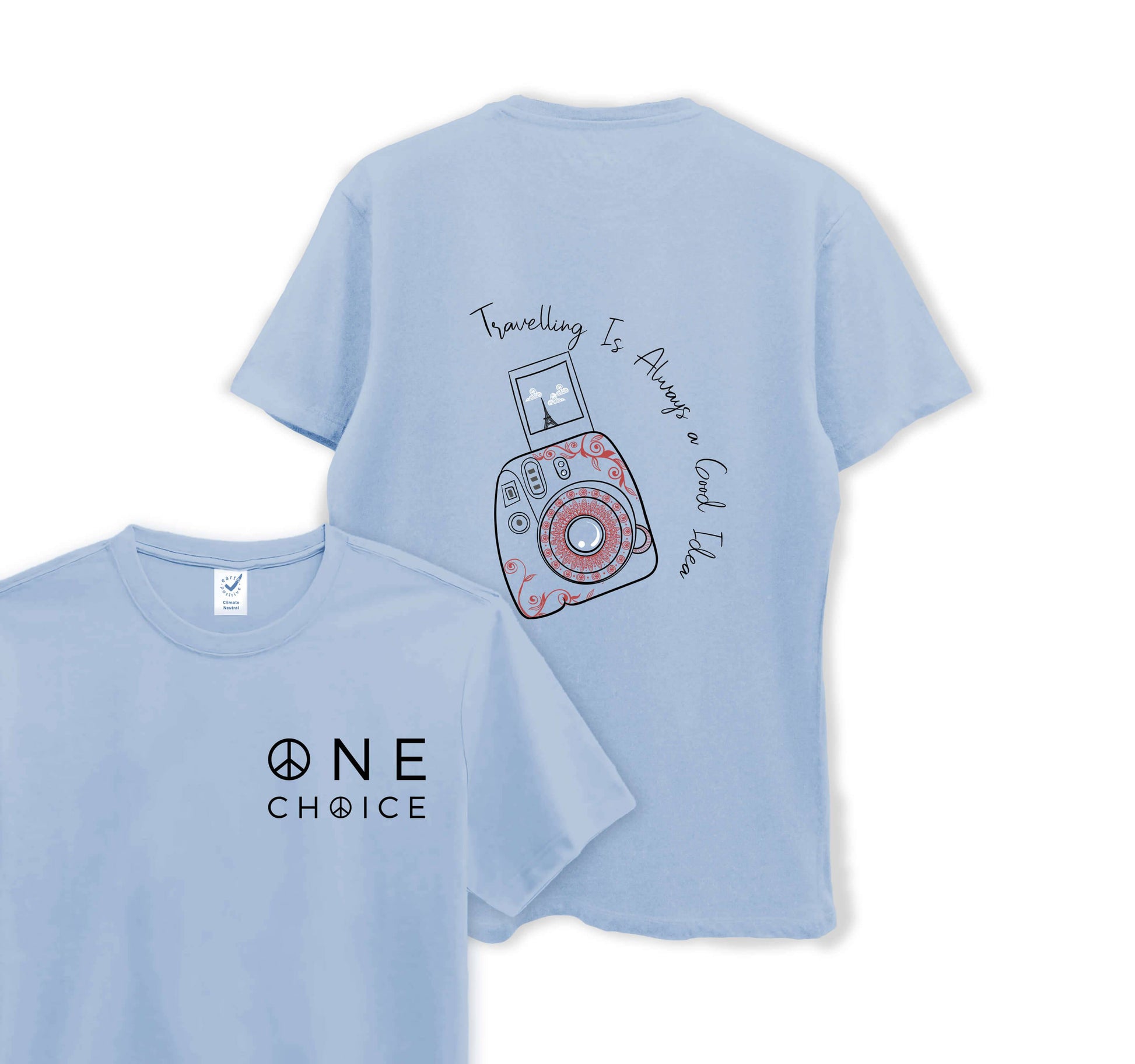 Camera - Travel Collection - Organic Cotton Tee - One Choice Apparel