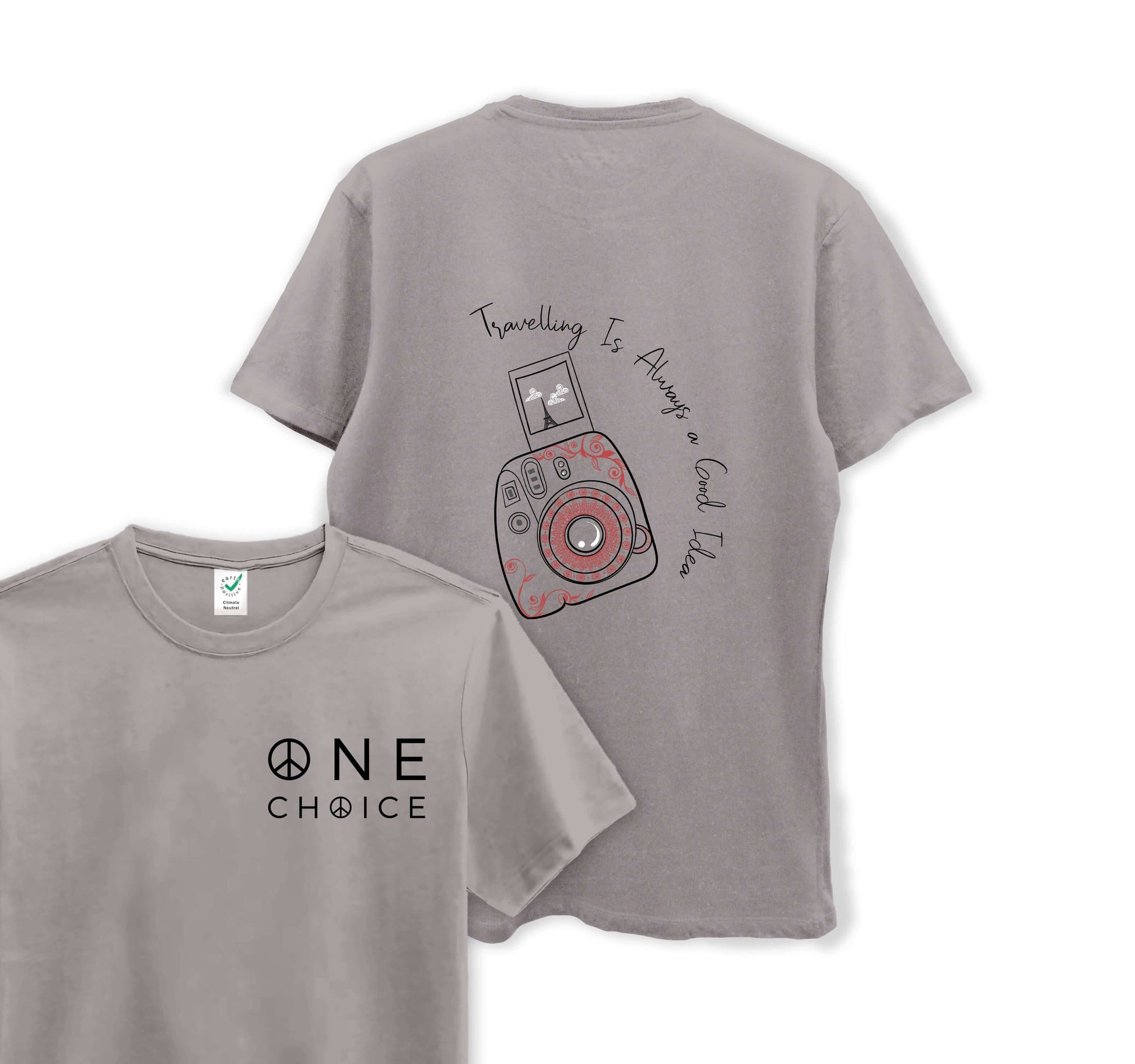 Camera - Travel Collection - Organic Cotton Tee - One Choice Apparel