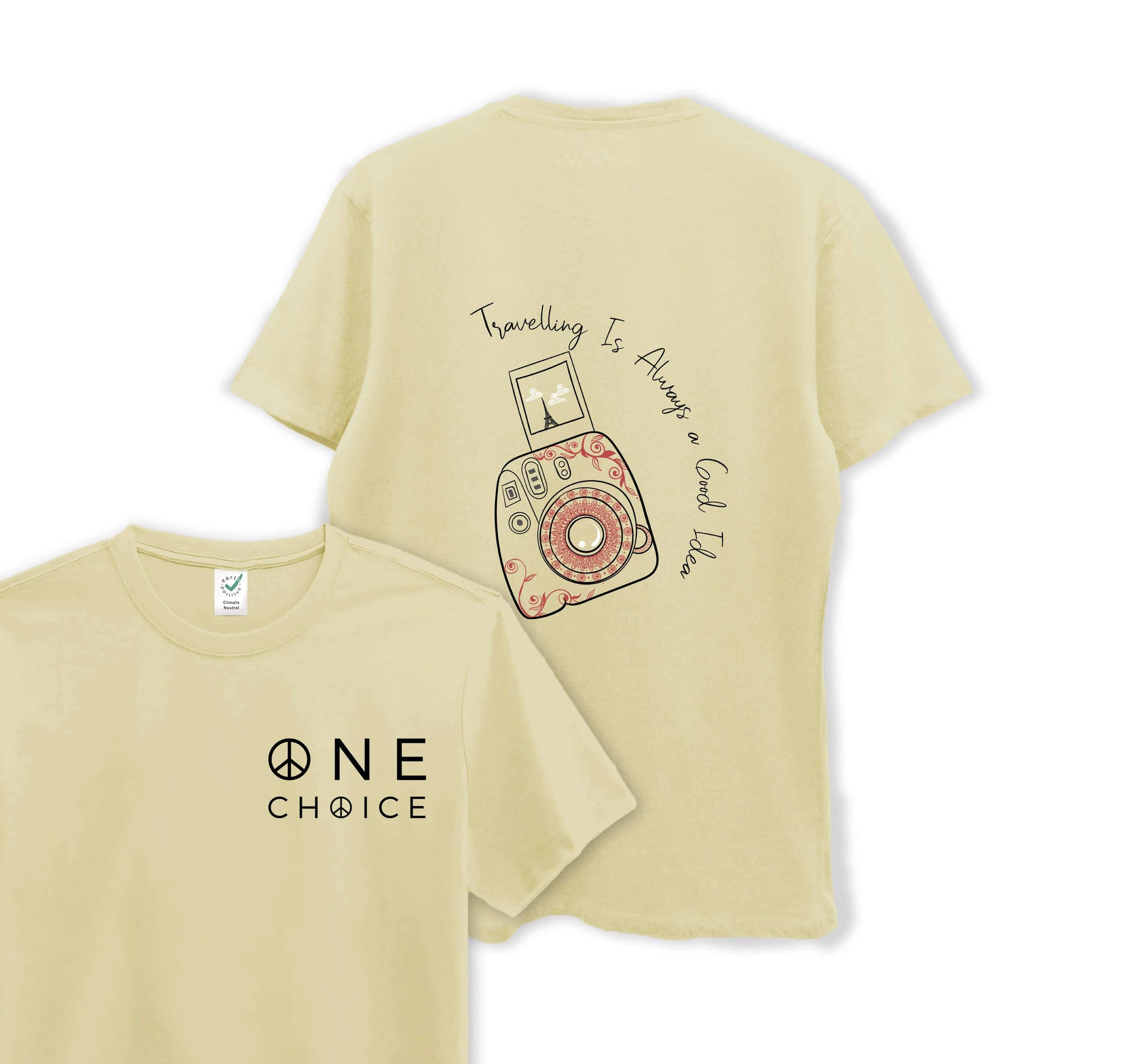 Camera - Travel Collection - Organic Cotton Tee - One Choice Apparel