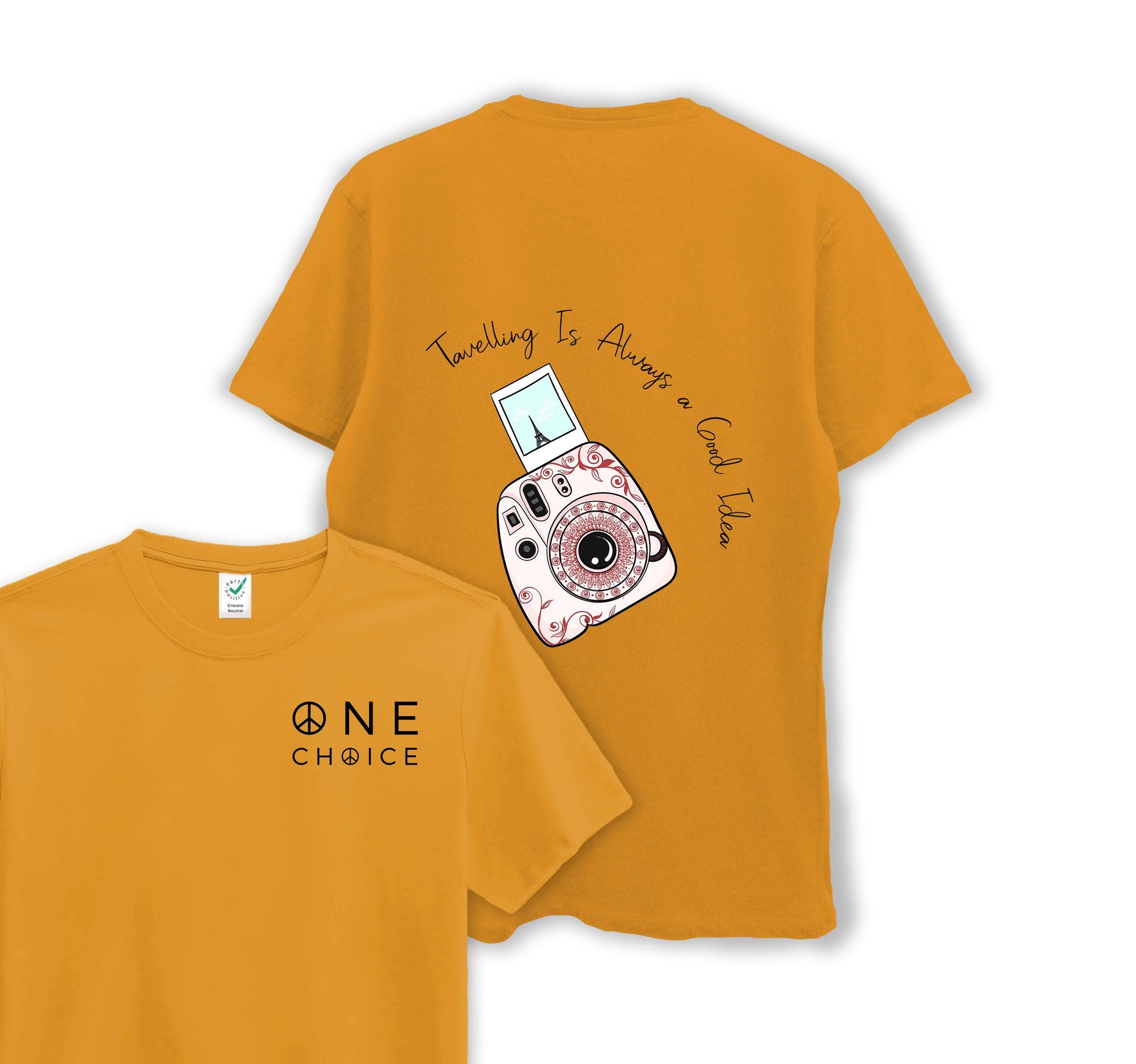 Camera - Travel Collection - Organic Cotton Tee - One Choice Apparel