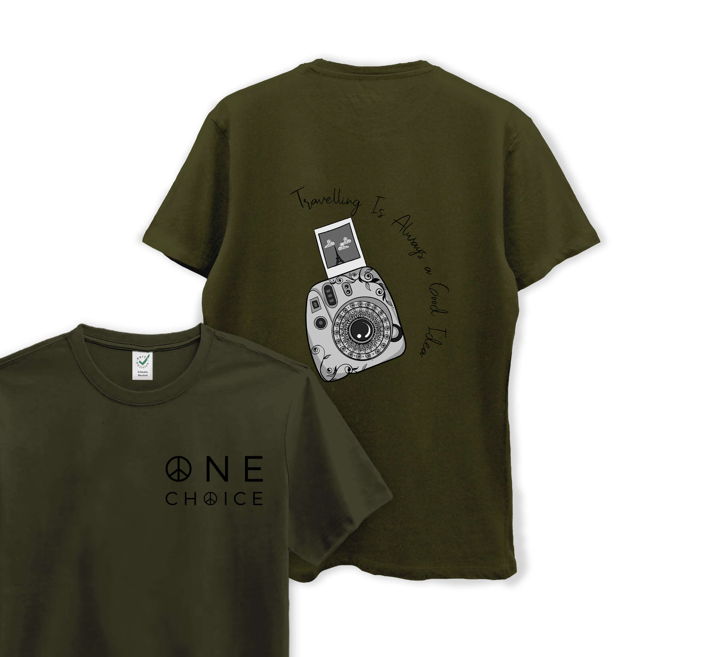 Camera - Travel Collection - Organic Cotton Tee - One Choice Apparel