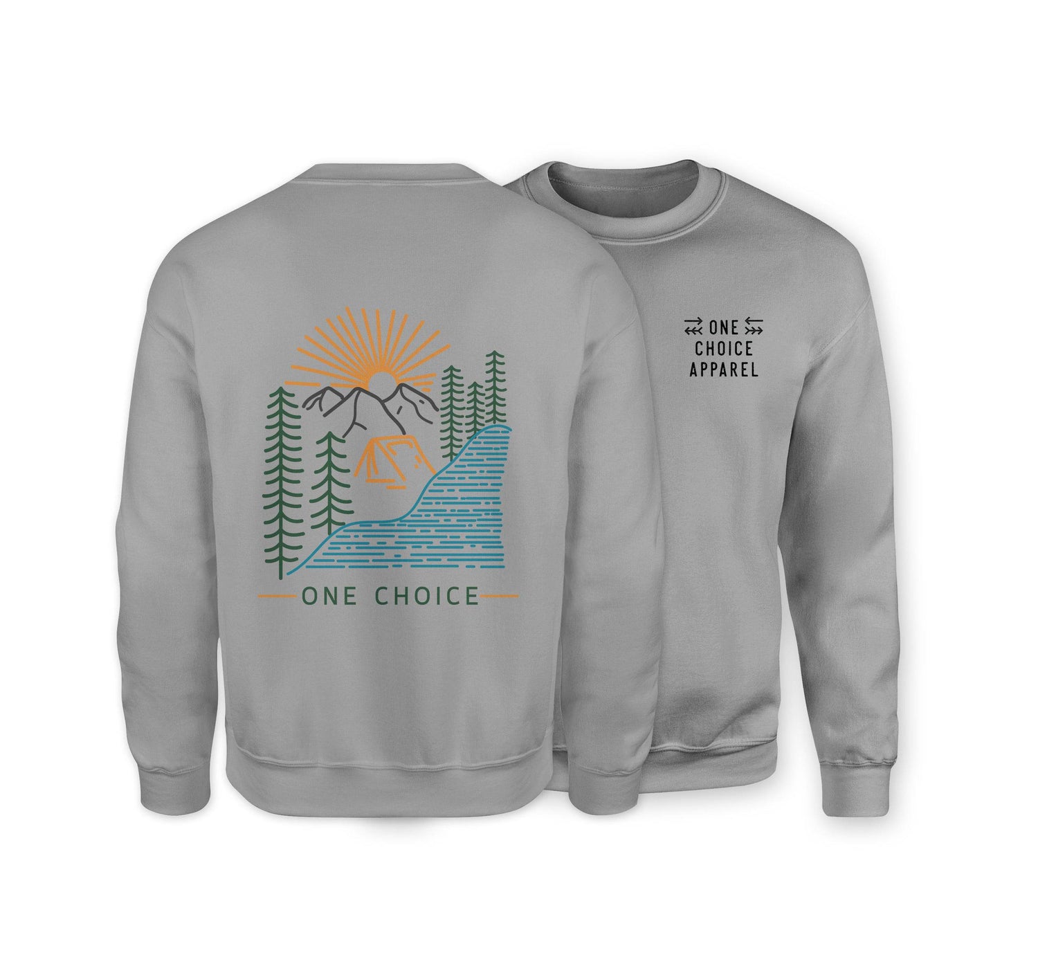 Camping Scene Sweatshirt - Organic Cotton Sweatshirt - One Choice Apparel