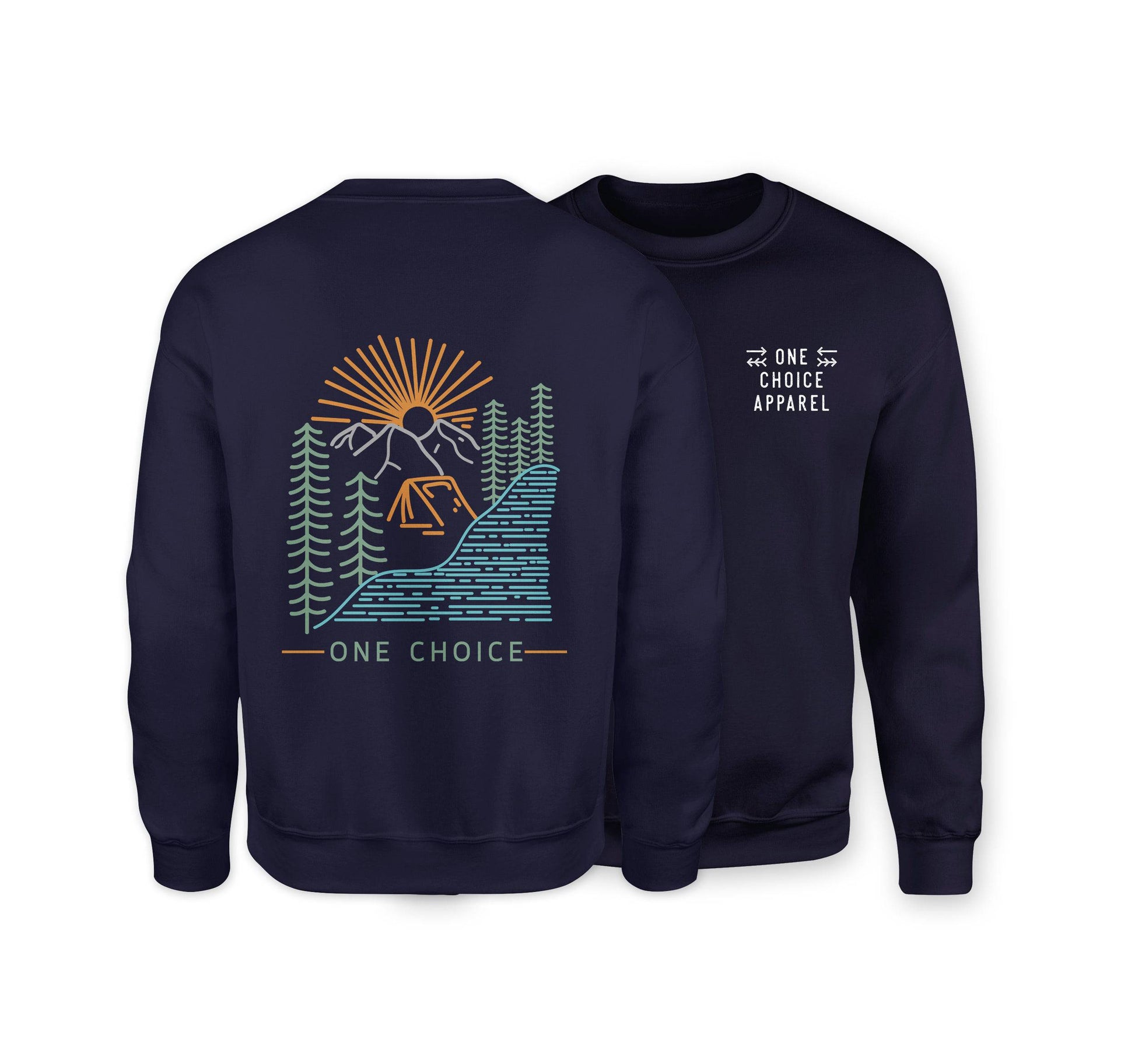 Camping Scene Sweatshirt - Organic Cotton Sweatshirt - One Choice Apparel