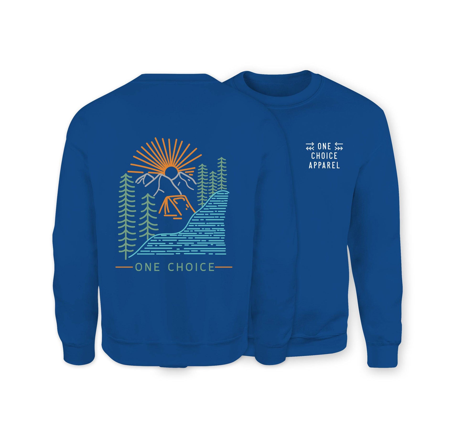 Camping Scene Sweatshirt - Organic Cotton Sweatshirt - One Choice Apparel