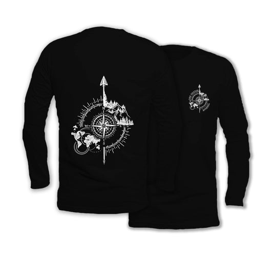 Compass - Long Sleeve Organic Cotton T-Shirt - One Choice Apparel