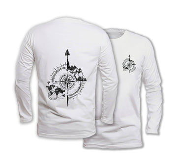 Compass - Long Sleeve Organic Cotton T-Shirt - One Choice Apparel