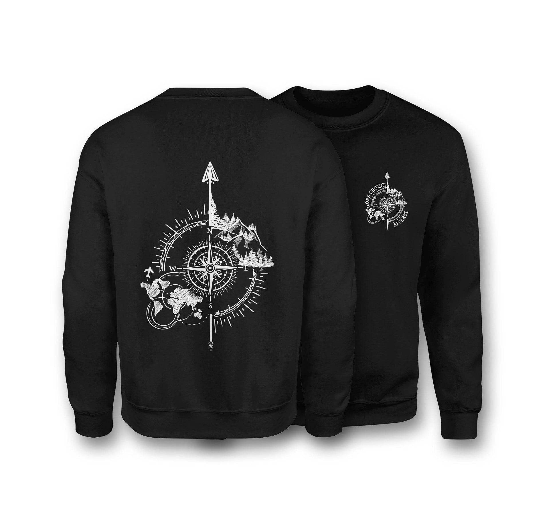 Compass Sweatshirt - Organic Cotton Sweatshirt - One Choice Apparel