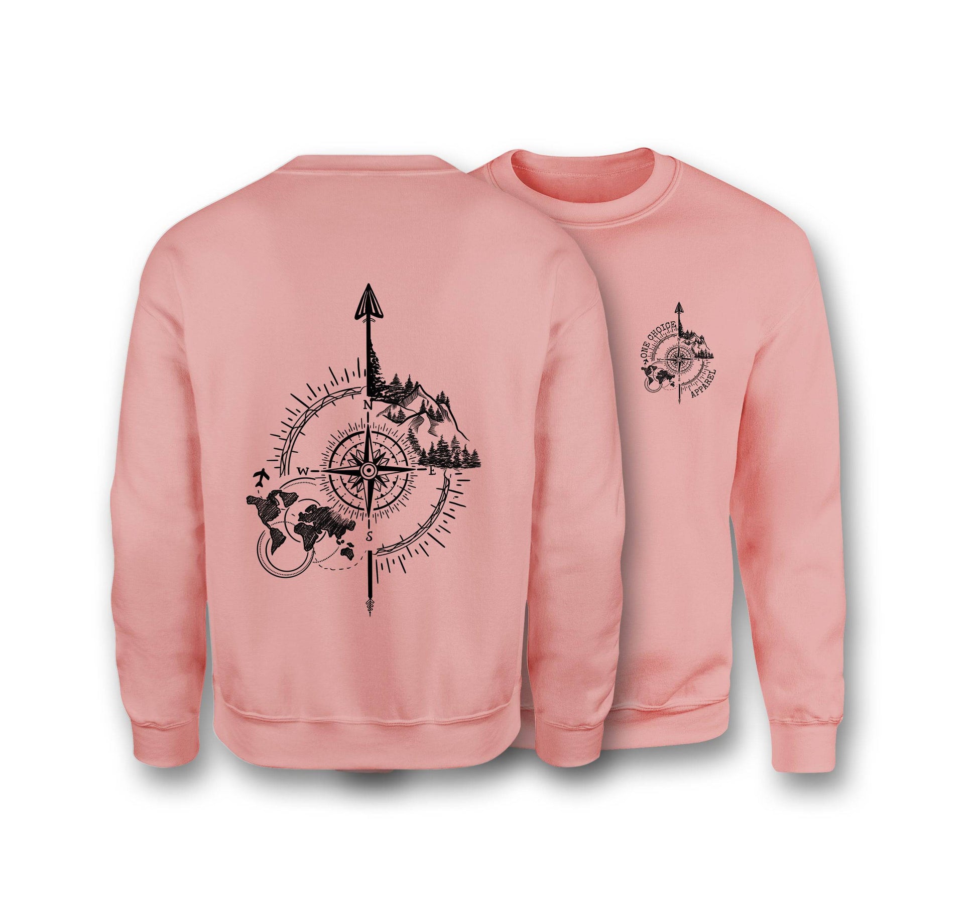 Compass Sweatshirt - Organic Cotton Sweatshirt - One Choice Apparel