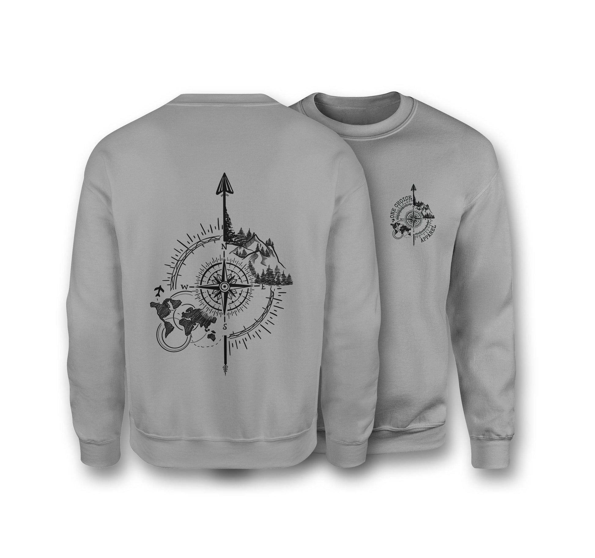 Compass Sweatshirt - Organic Cotton Sweatshirt - One Choice Apparel