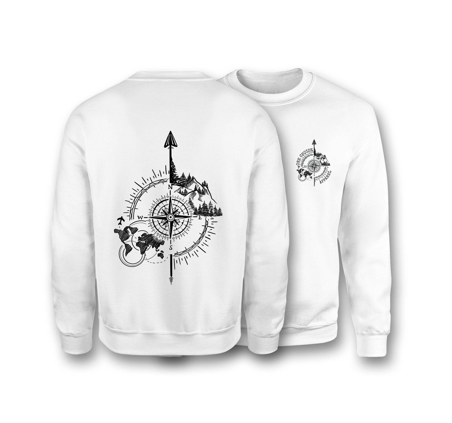 Compass Sweatshirt - Organic Cotton Sweatshirt - One Choice Apparel