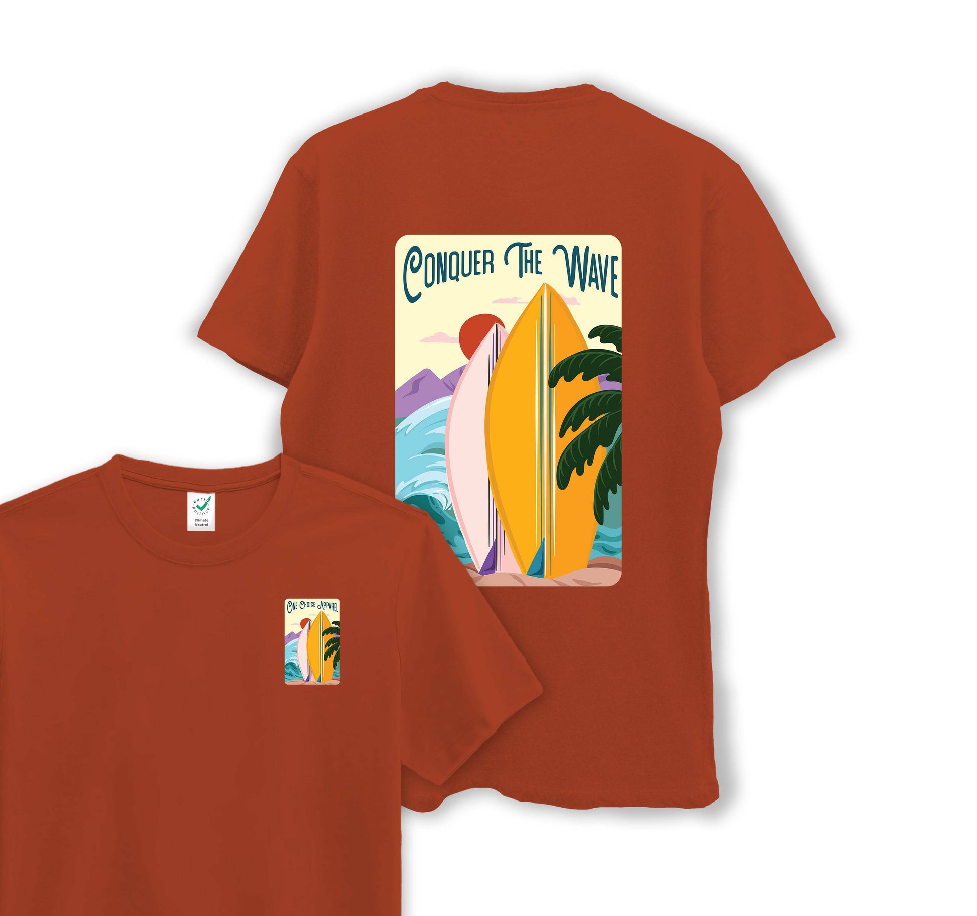 Conquer The Wave - Organic Cotton Tee - One Choice Apparel