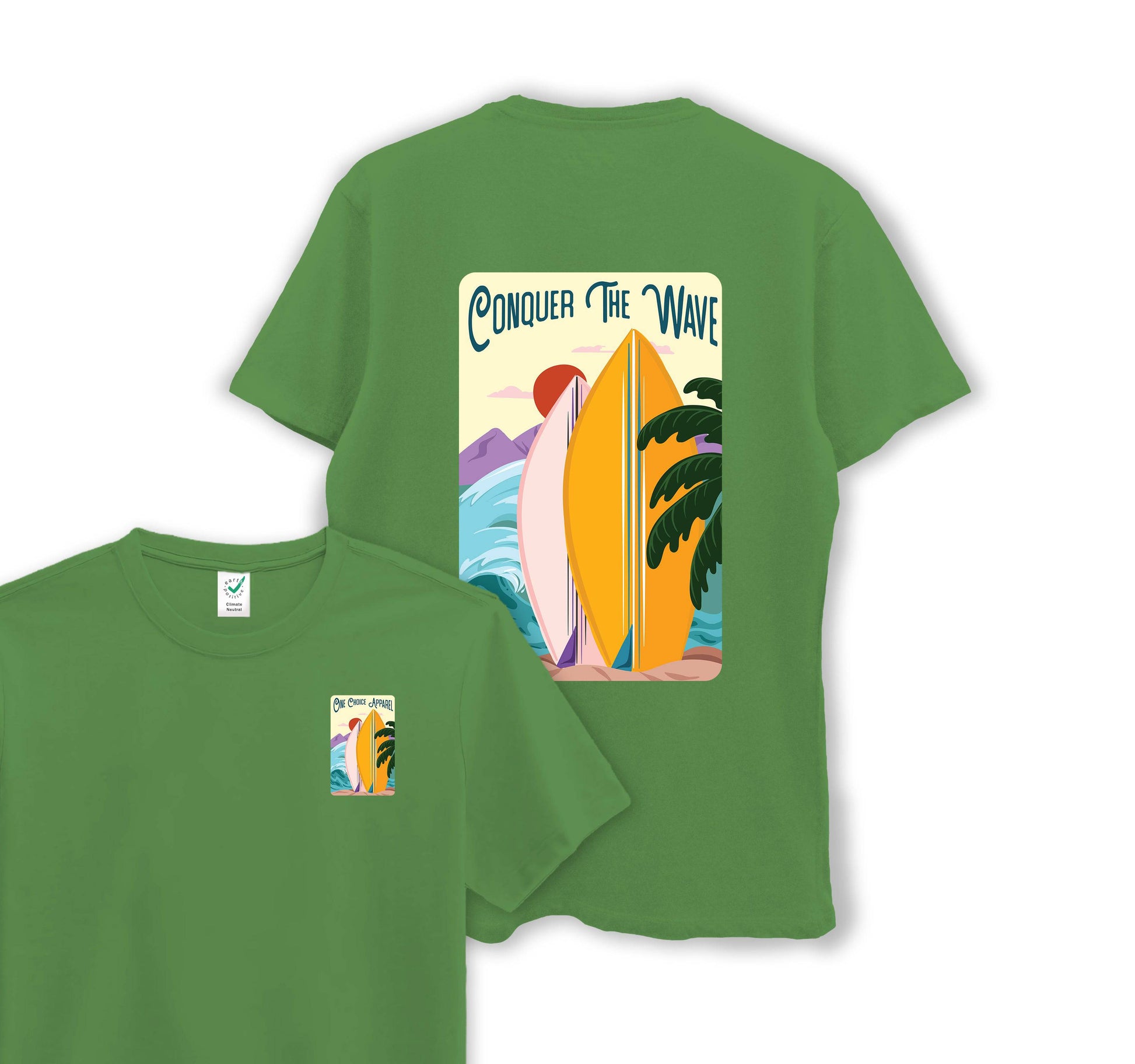 Conquer The Wave - Organic Cotton Tee - One Choice Apparel