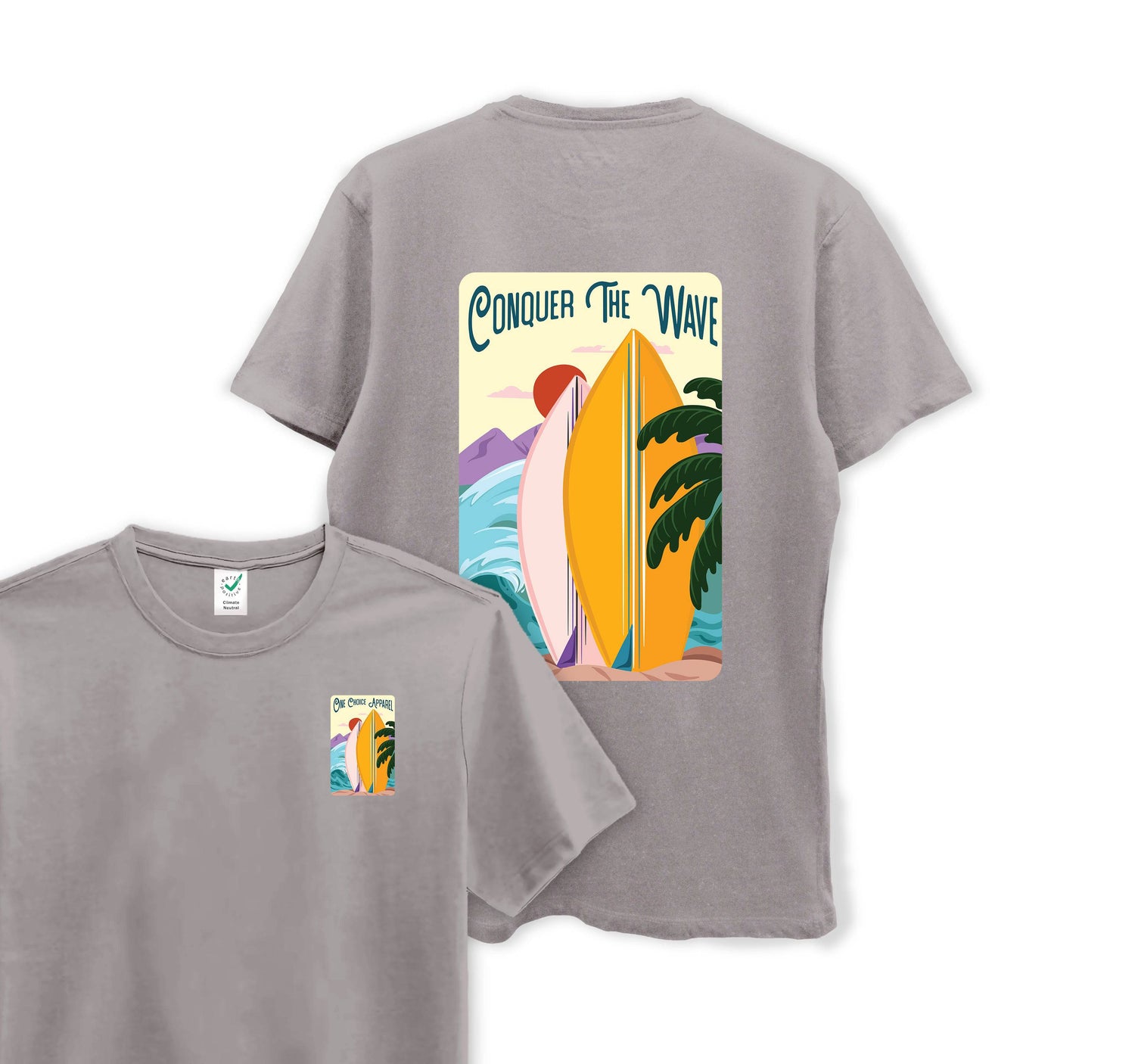 Conquer The Wave - Organic Cotton Tee - One Choice Apparel