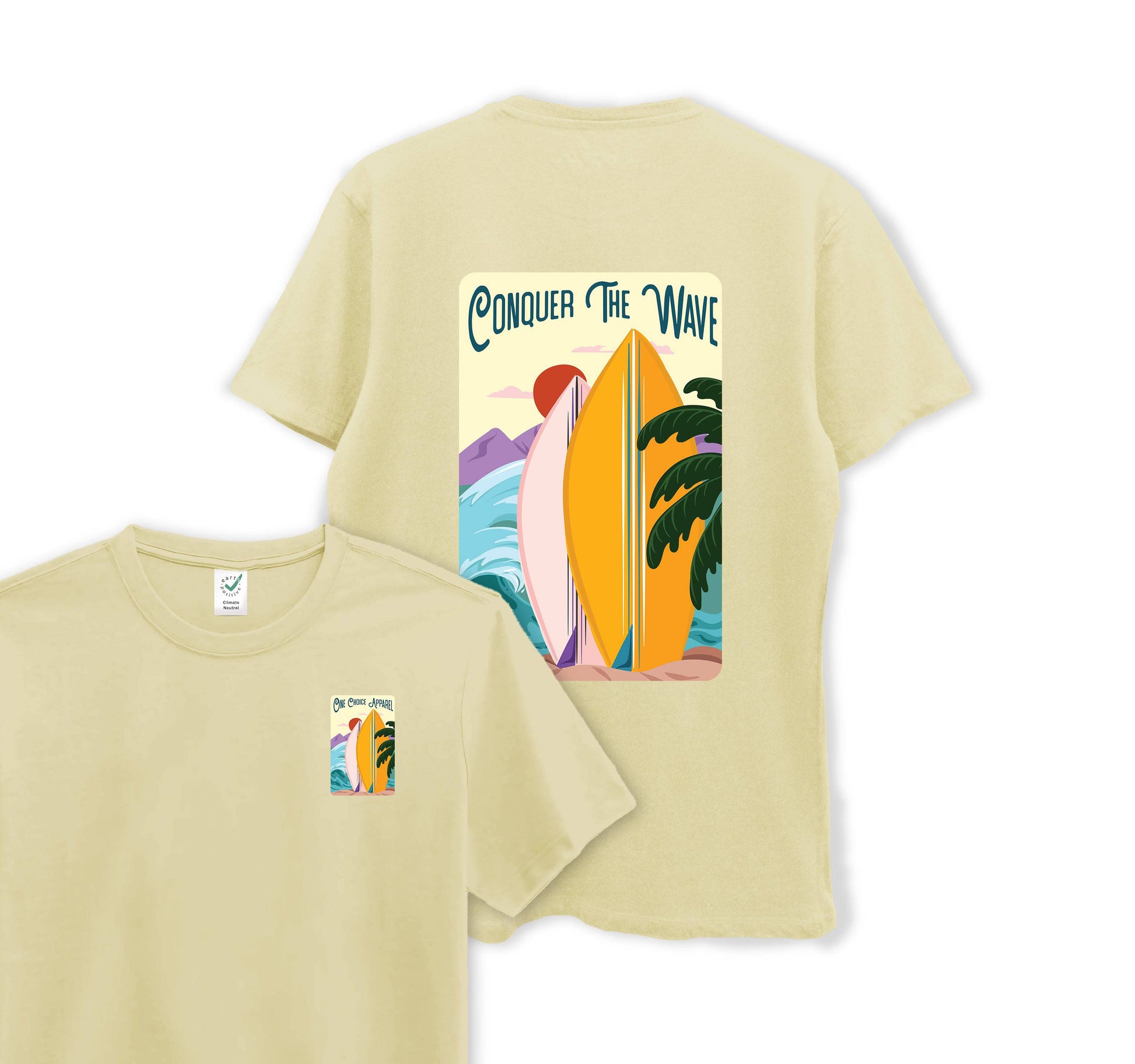 Conquer The Wave - Organic Cotton Tee - One Choice Apparel