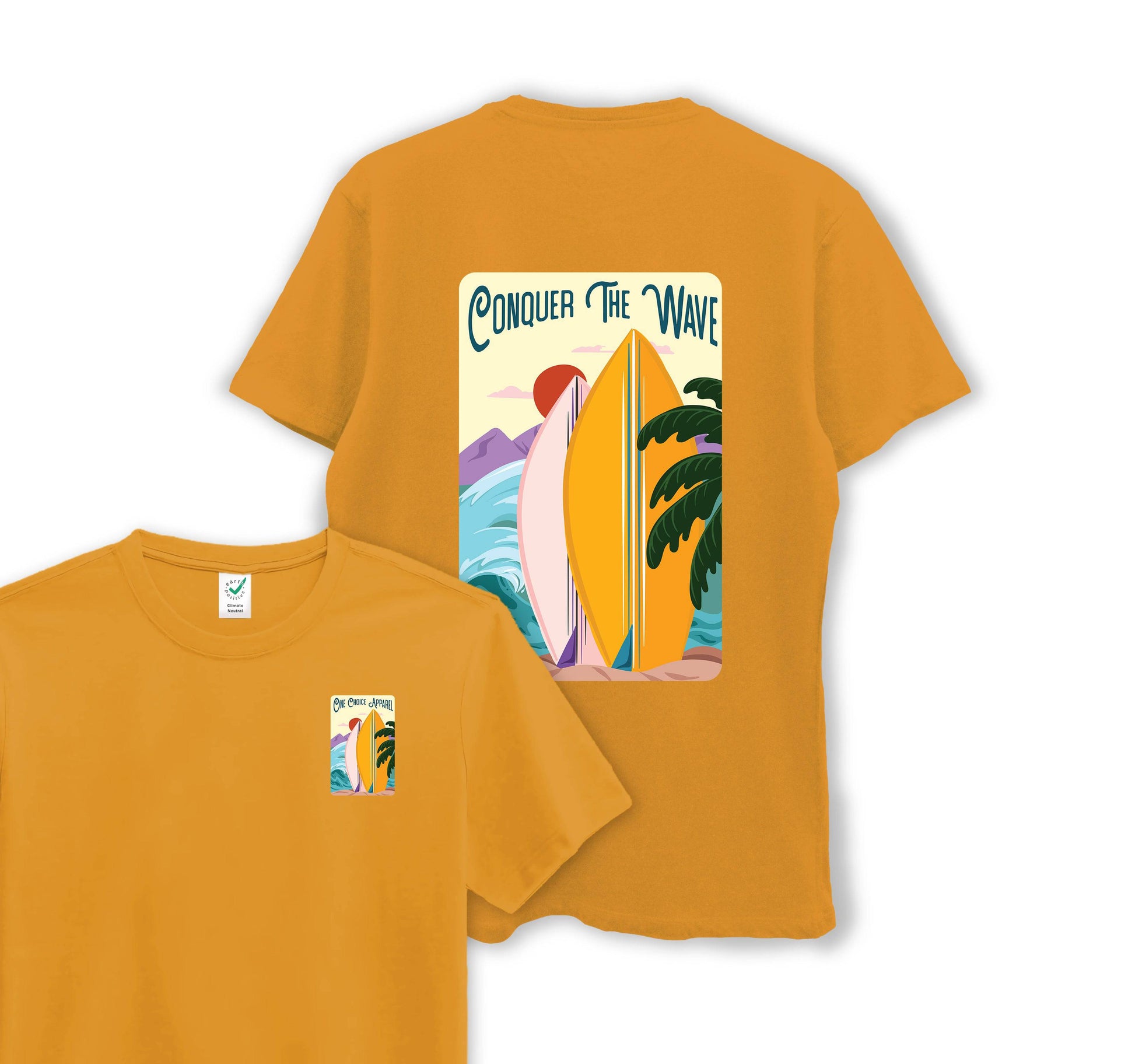 Conquer The Wave - Organic Cotton Tee - One Choice Apparel