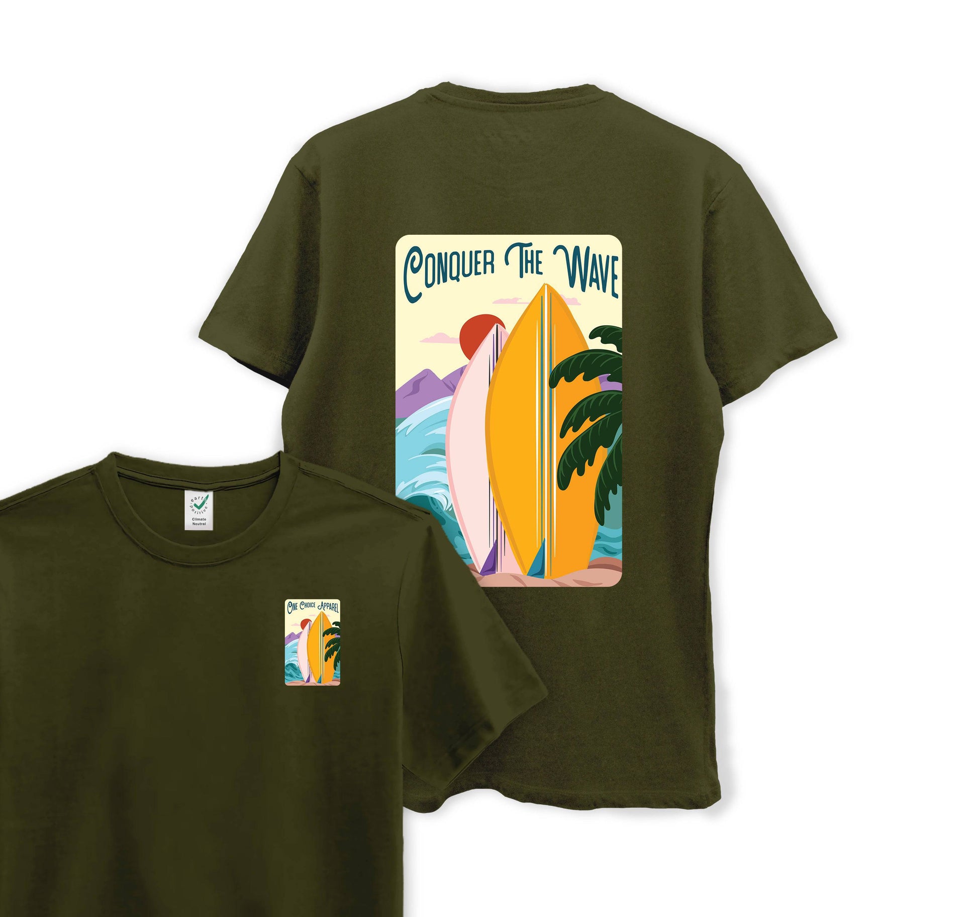 Conquer The Wave - Organic Cotton Tee - One Choice Apparel