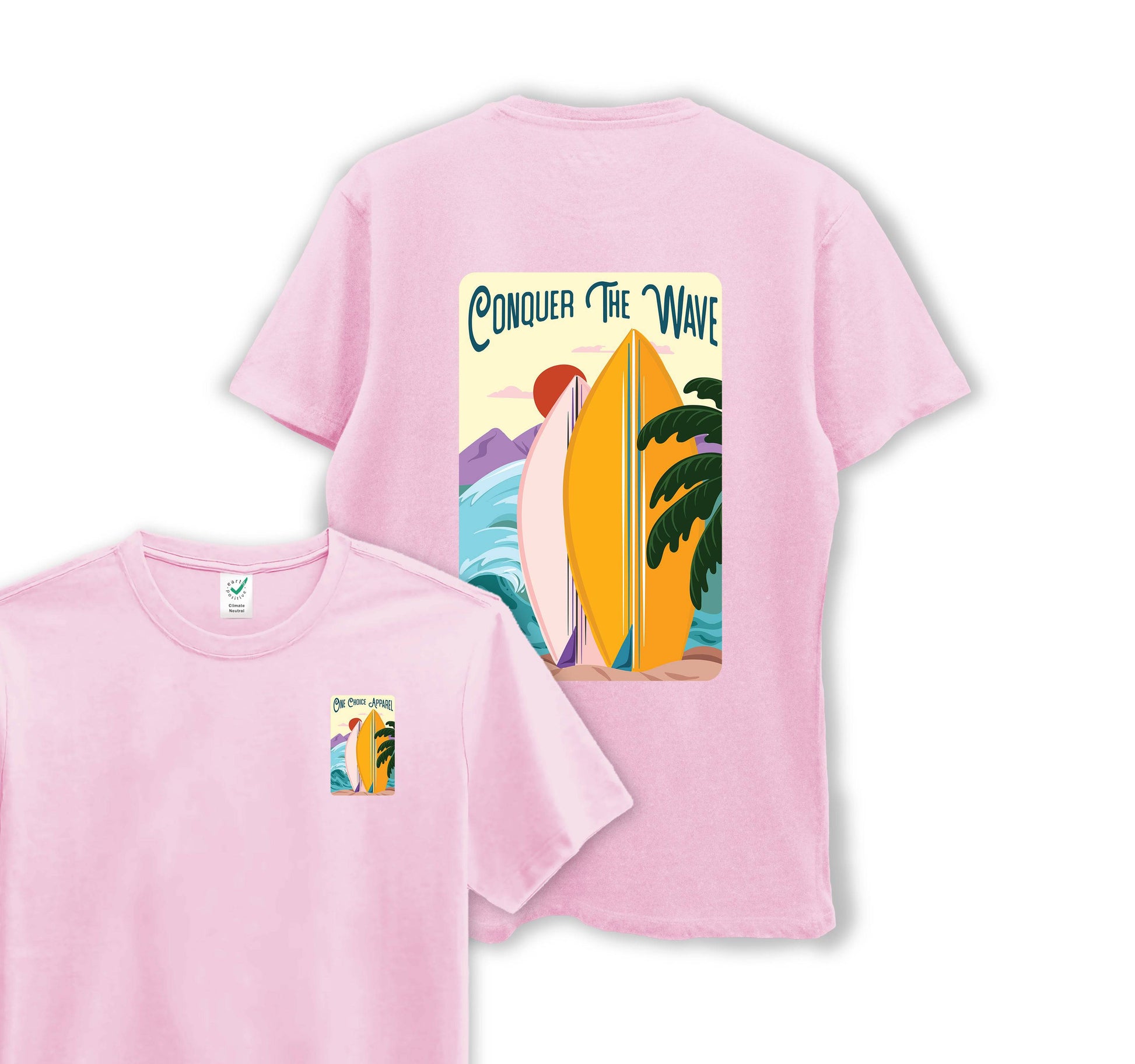 Conquer The Wave - Organic Cotton Tee - One Choice Apparel